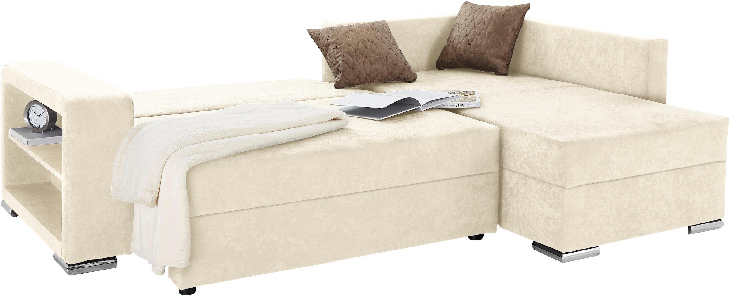 COLLECTION AB Ecksofa »John L-Form«, inklusive Bettfunktion und Bettkasten