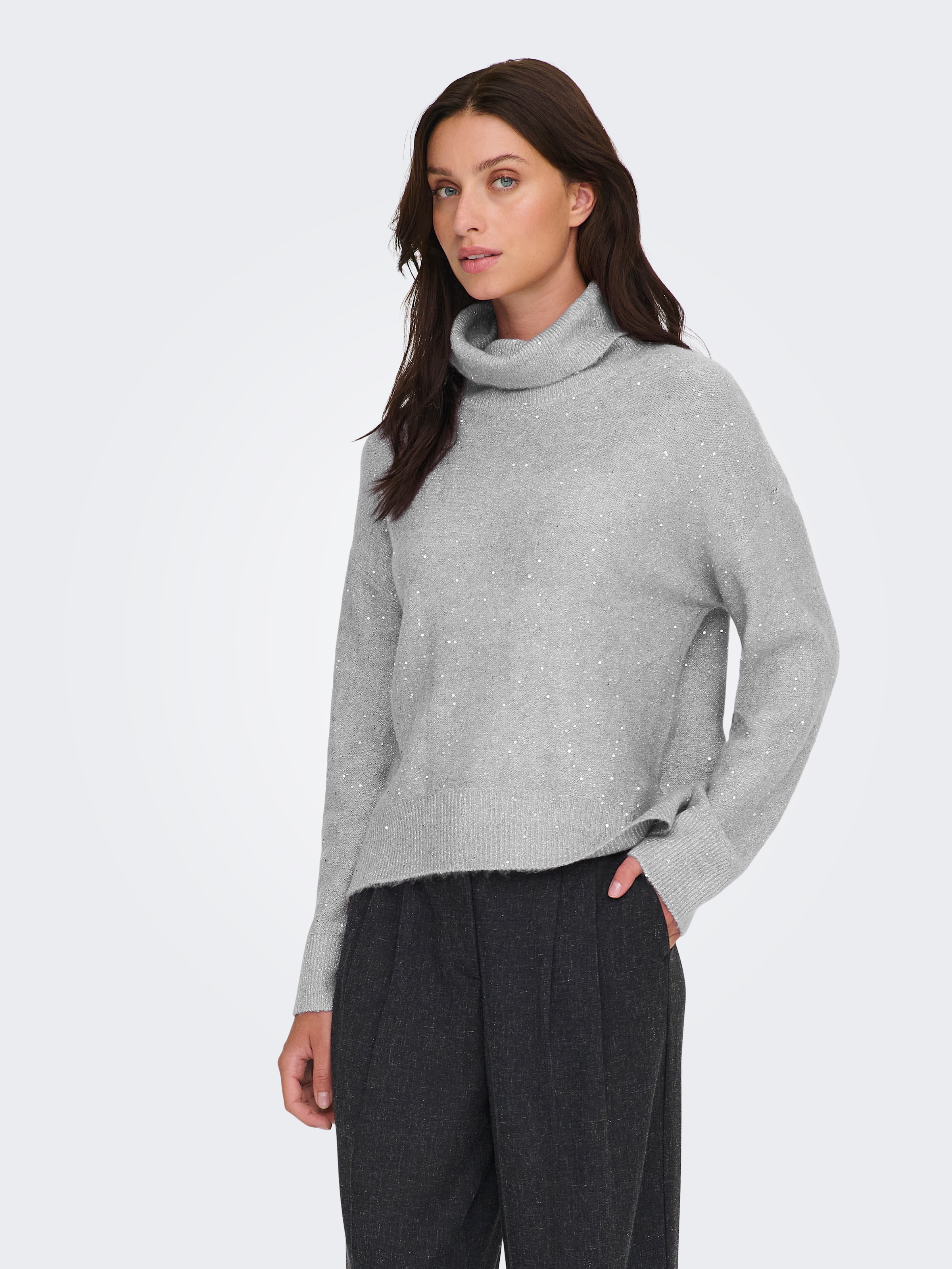 ONLY Rollkragenpullover »ONLARIZONA LS SEQUINS ROLLNECK PULL KNT«