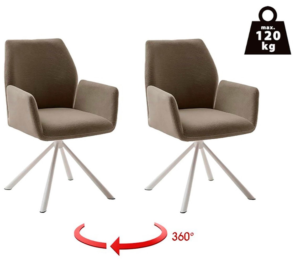 MCA furniture 4-Fussstuhl »BEVERLY«, (Set), 2 St., Chenilleoptik, Esszimmerstuhl,Chenilleoptik,360°drehbar,Sitzhöhe 49cm,belastbar 120kg