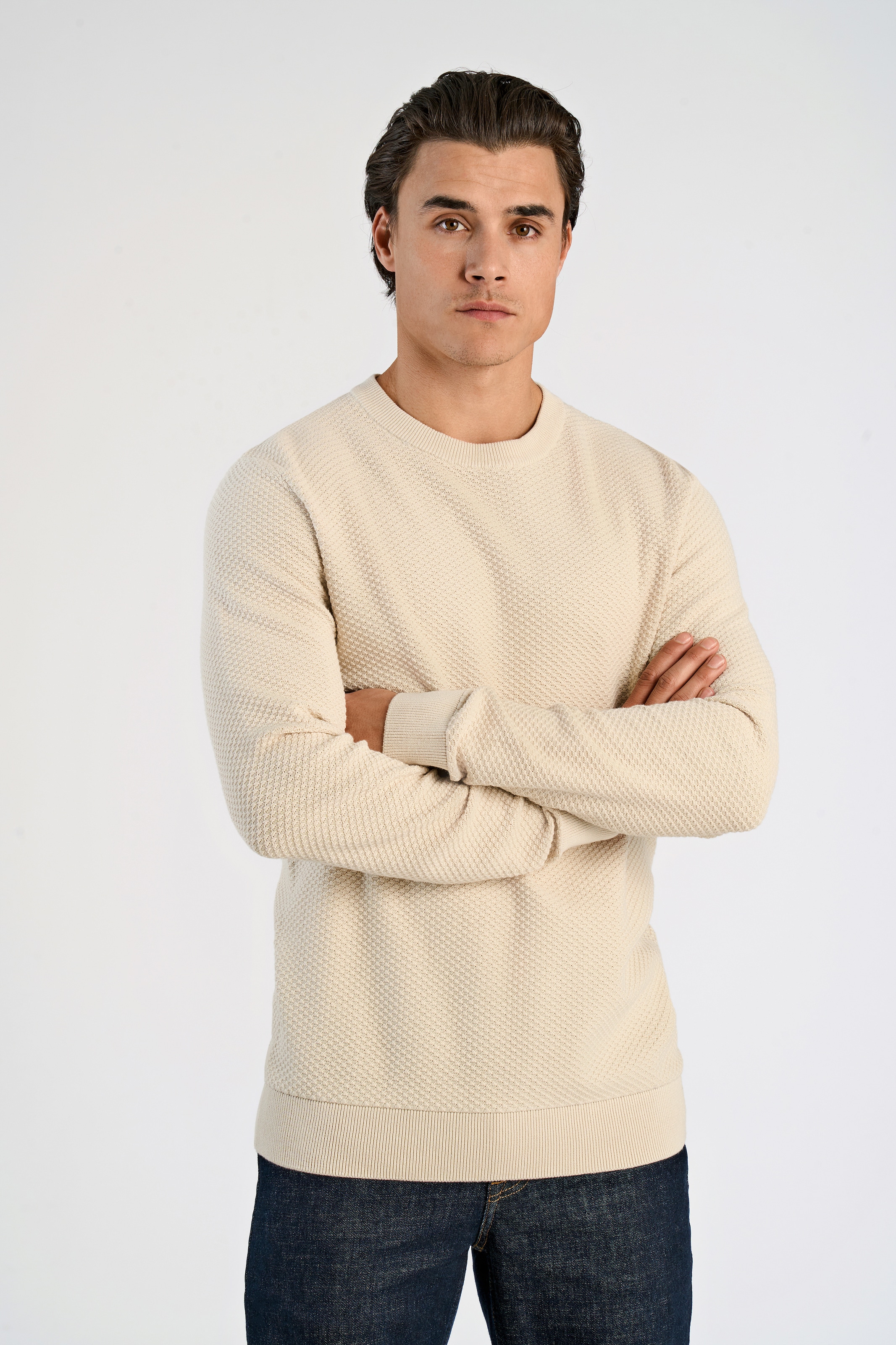 LINDBERGH Strickpullover mit Rundhals und aus reiner Baumwolle