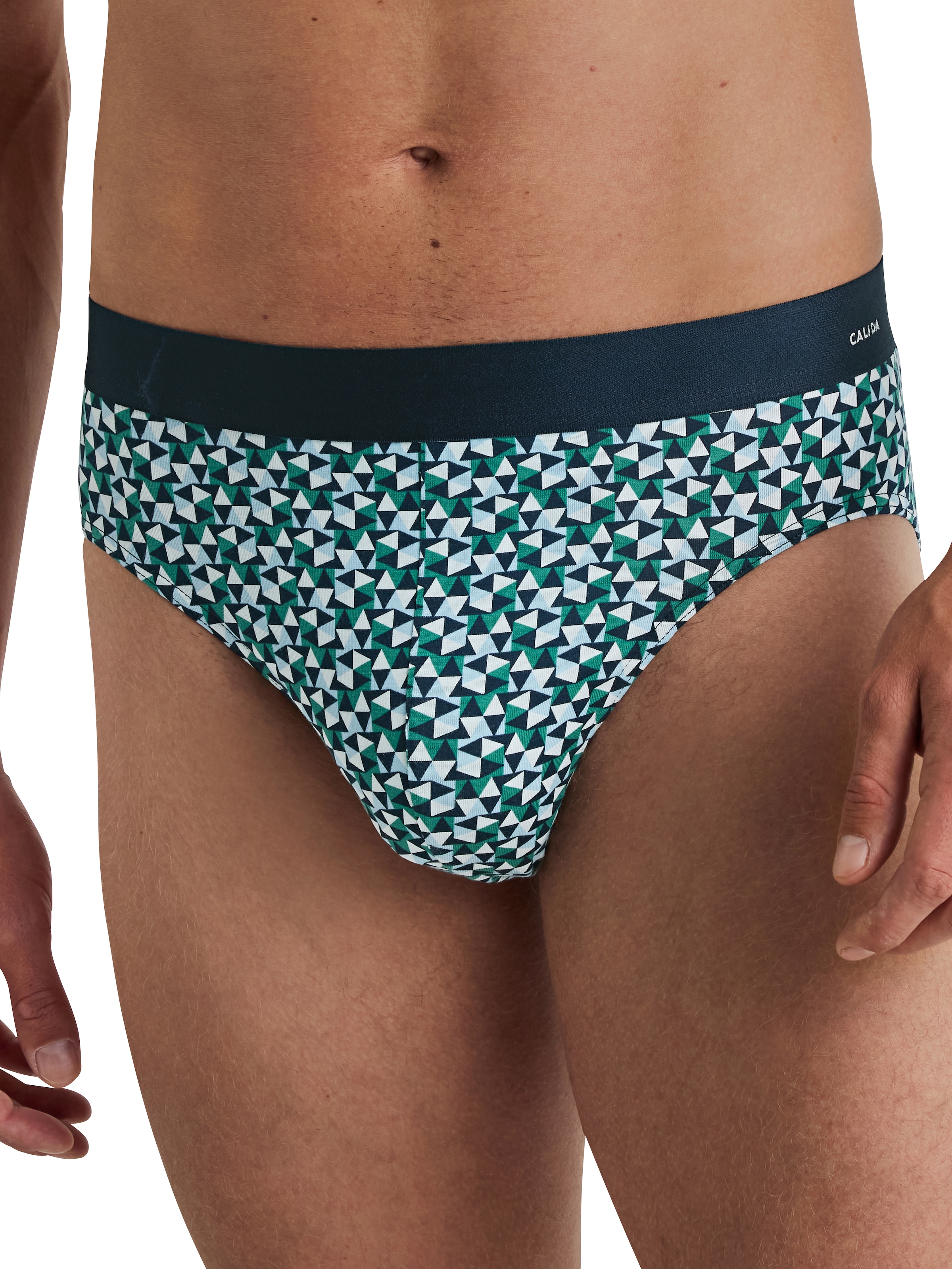 CALIDA Slip »Cotton Code Design« weicher Elastikbund, ohne Eingriff, gemustert