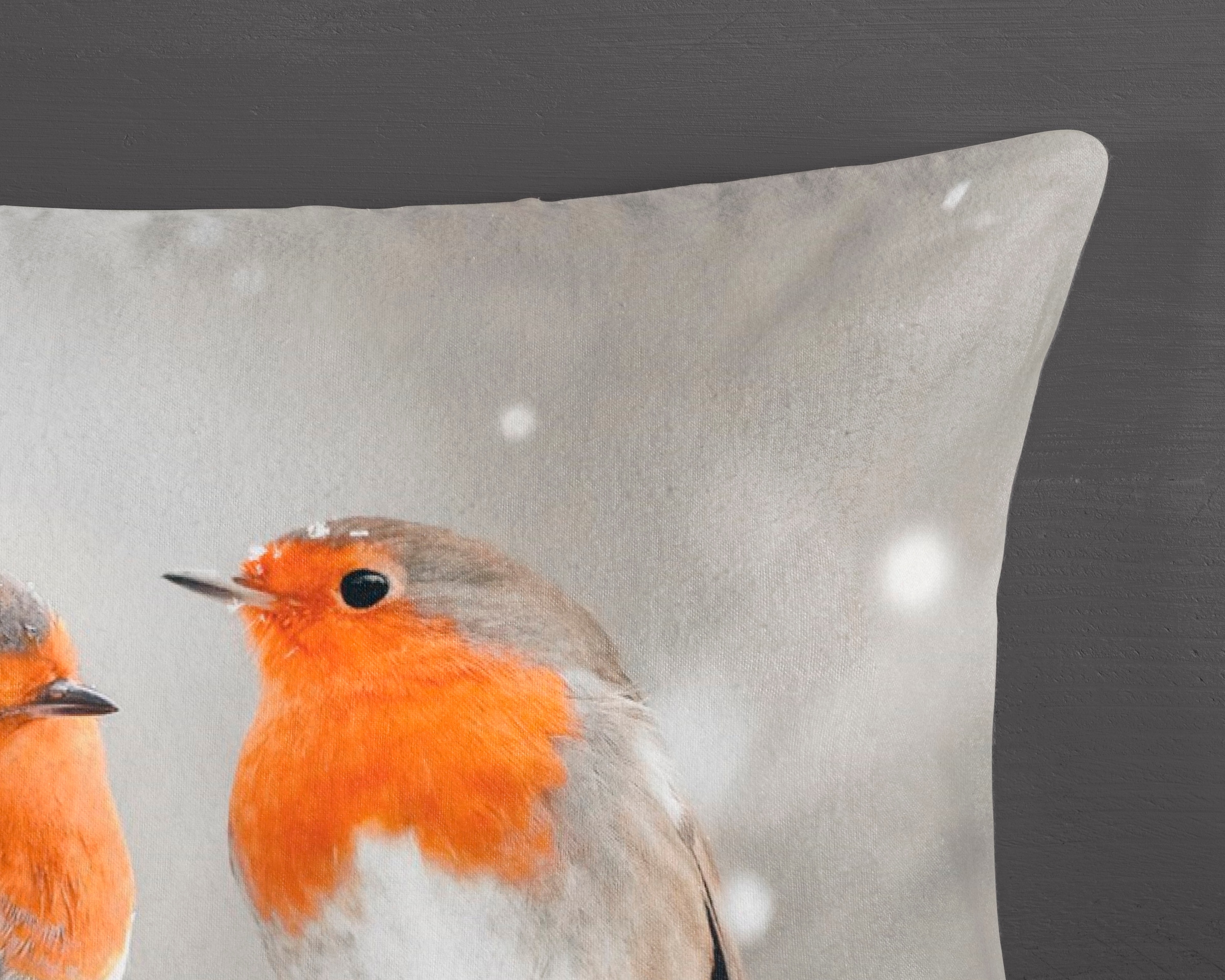 good morning Wendebettwäsche »Greets«, Biber, 135x200, Warm, Weich, Wendeoptik, Reissverschluss, Vogel, Grau