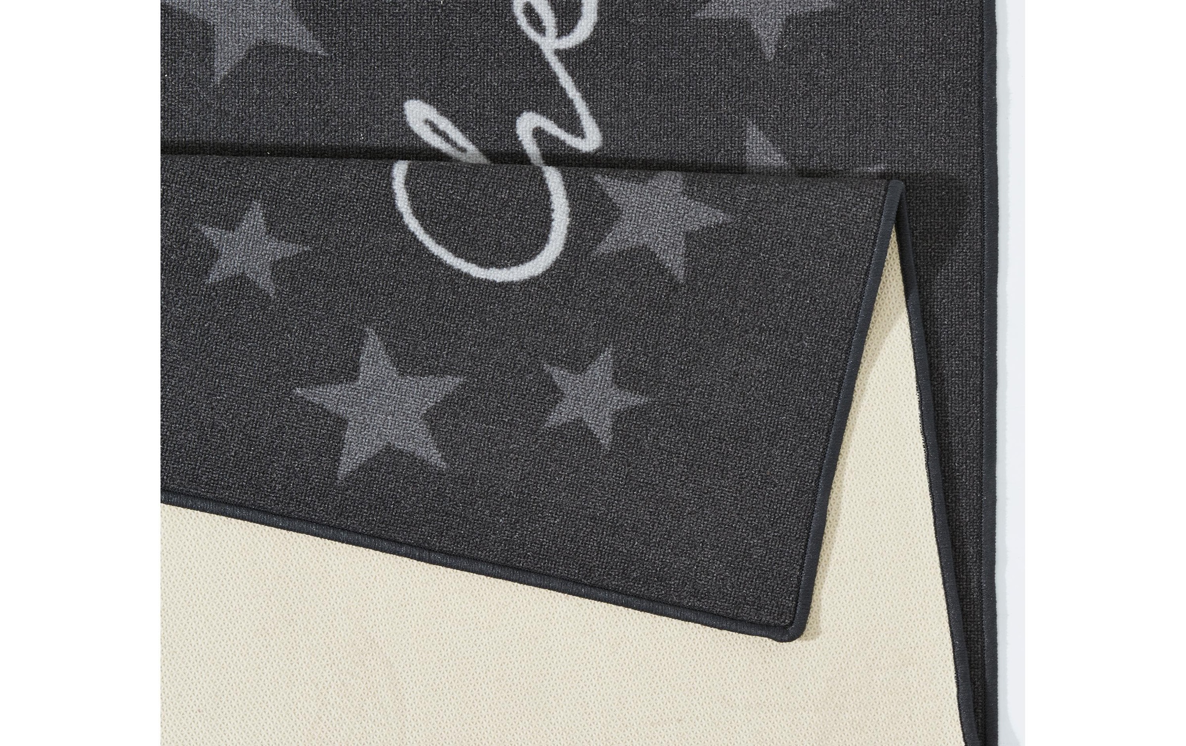 THE RUGS Design Velours Kitchen Runner Rug Non Slip Durable Comfort Mat in Grey | Size: 67cm x 180cm
