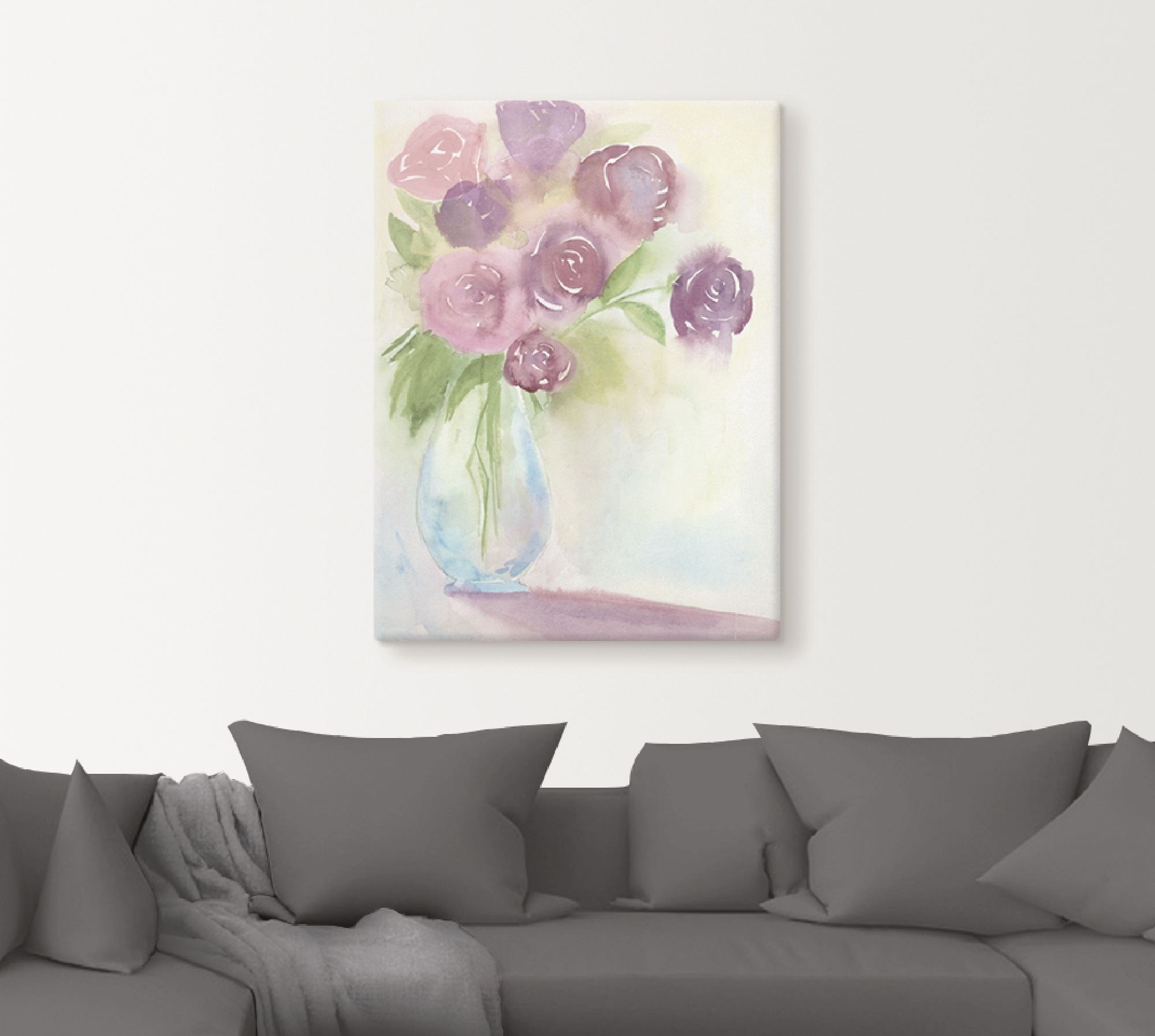 Artland Leinwandbild »Leuchtener Strauss II«, Blumen, (1 St.), auf Keilrahmen gespannt