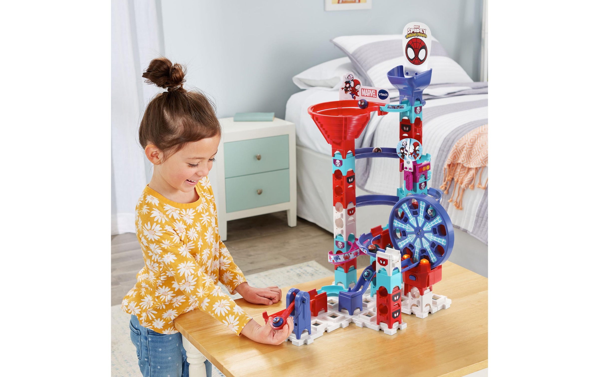 Vtech® Kugelbahn »Marble Rush – Spidey Super Spin Challenge«, (62 tlg.)