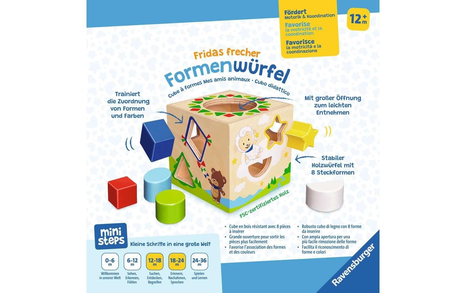 Ravensburger Spiel »Fridas frecher Formenwürfel«, Holzart: Buche, Linde