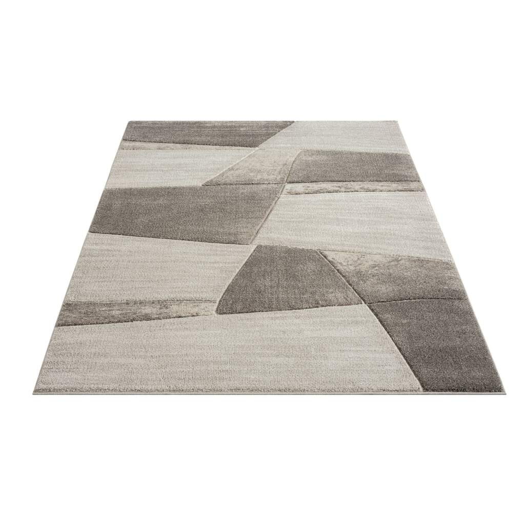 Carpet City Teppich »BONITO 9053«, rechteckig, 11 mm Höhe, Läufer, Flachflor, Hochtief-Muster/ 3D-Effekt, Geo-Muster, Wohnzimmer