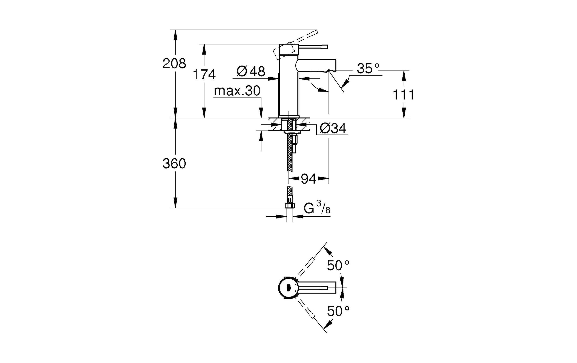 Grohe Badarmatur »Essence Einhand Waschtischbatterie«