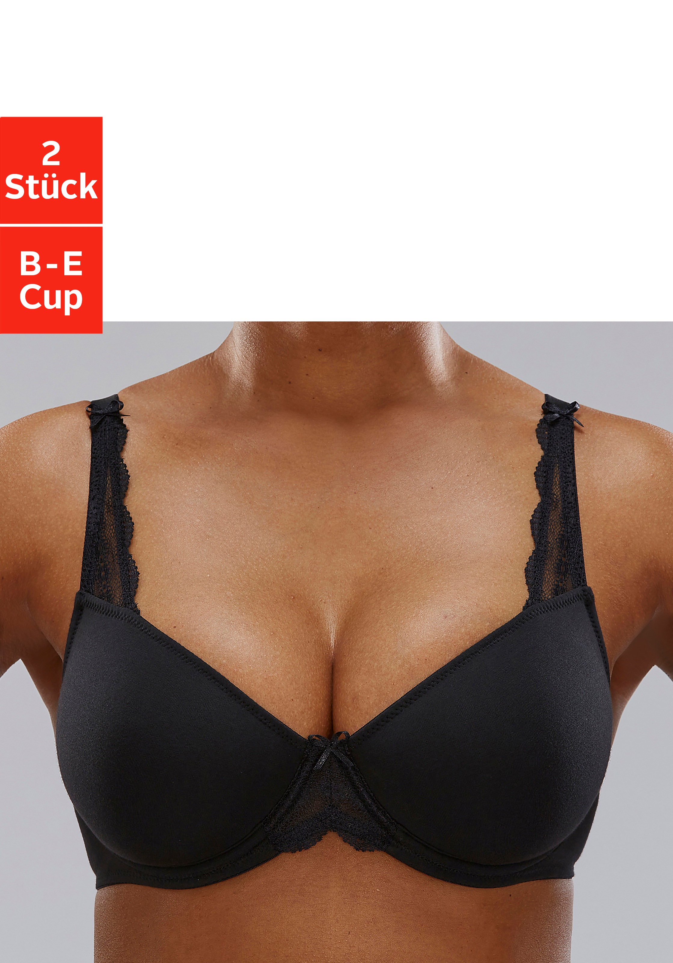 petite fleur T-Shirt-BH, (Packung, 2 Stück), aus angenehmer Baumwolle, Basic Dessous kaufen