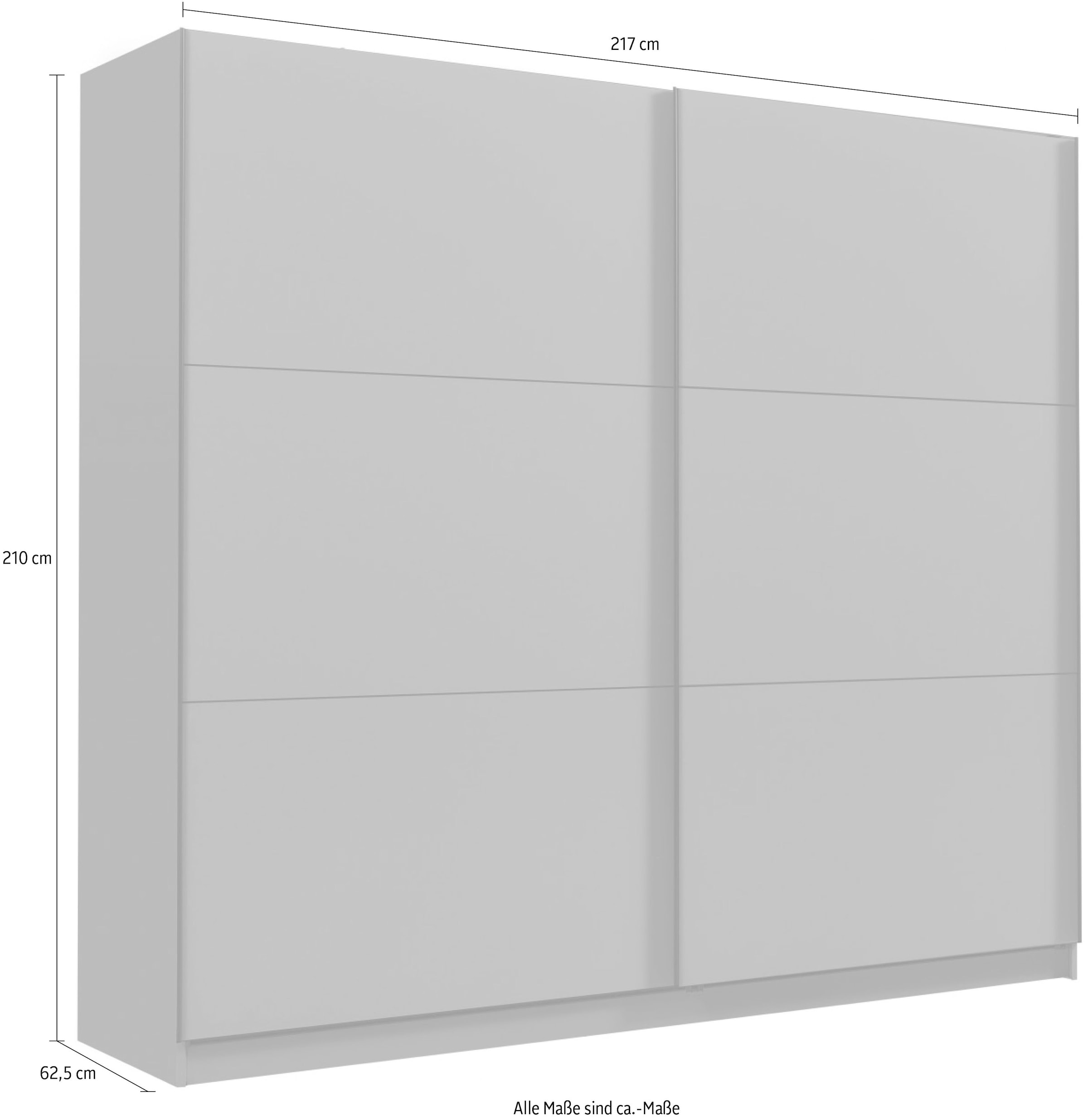 INOSIGN Schwebetürenschrank »Sierra klassischer Kleiderschrank Wäscheschrank 179 oder 217cm breit«, mit kompletter Inneneinteilung, FSC®-zertifizierter Holzwerkstoff