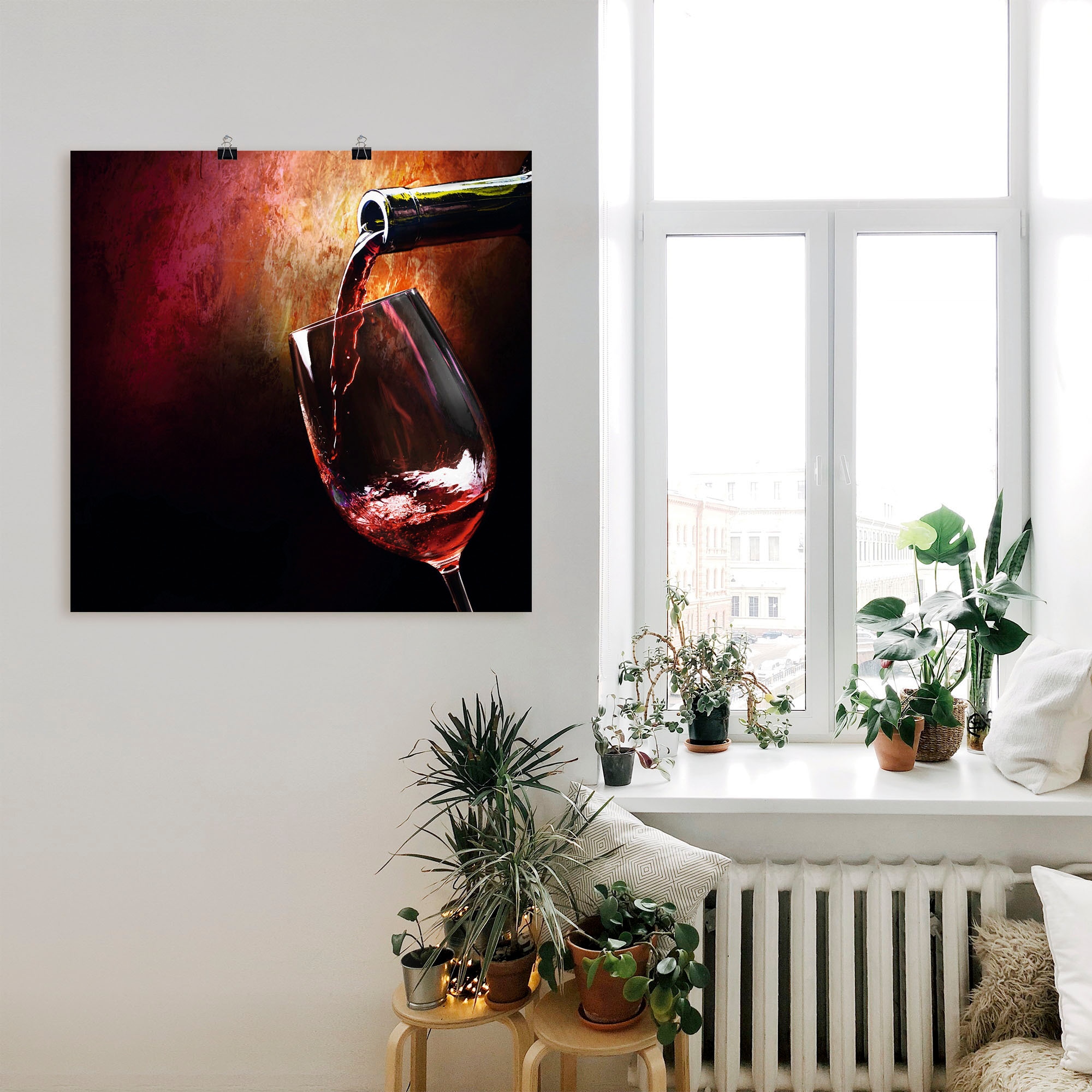 Artland Wandbild »Wein - Rotwein«, Getränke, (1 St.), als Alubild, Outdoorbild, Leinwandbild, Poster, Wandaufkleber