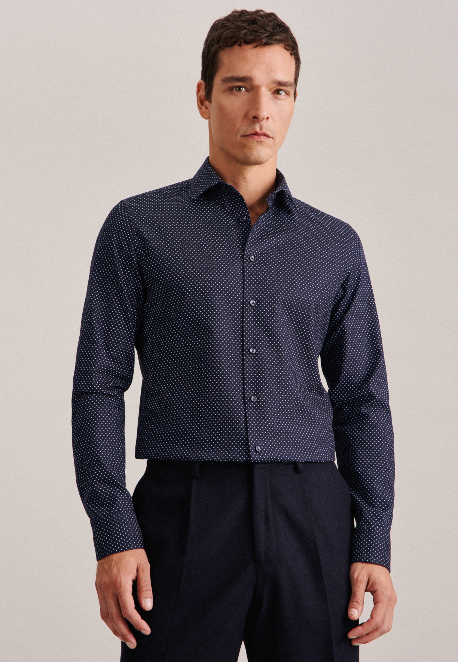 seidensticker Businesshemd »Slim« Slim 1/1 Kentkragen Paisley