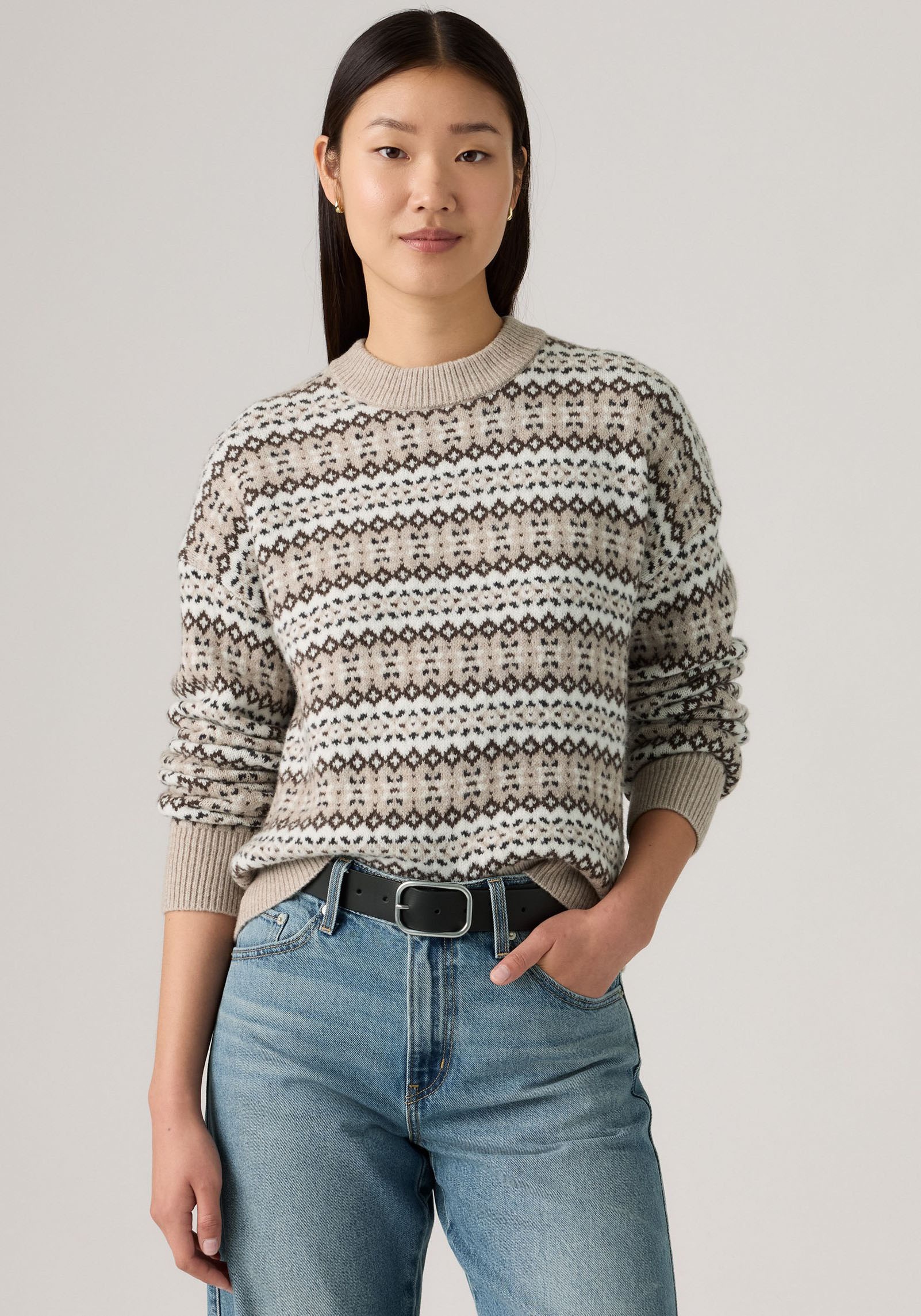 Levi's® Rundhalspullover »INES SWEATER NEUT« Materialmix mit wärmendem Wollanteil