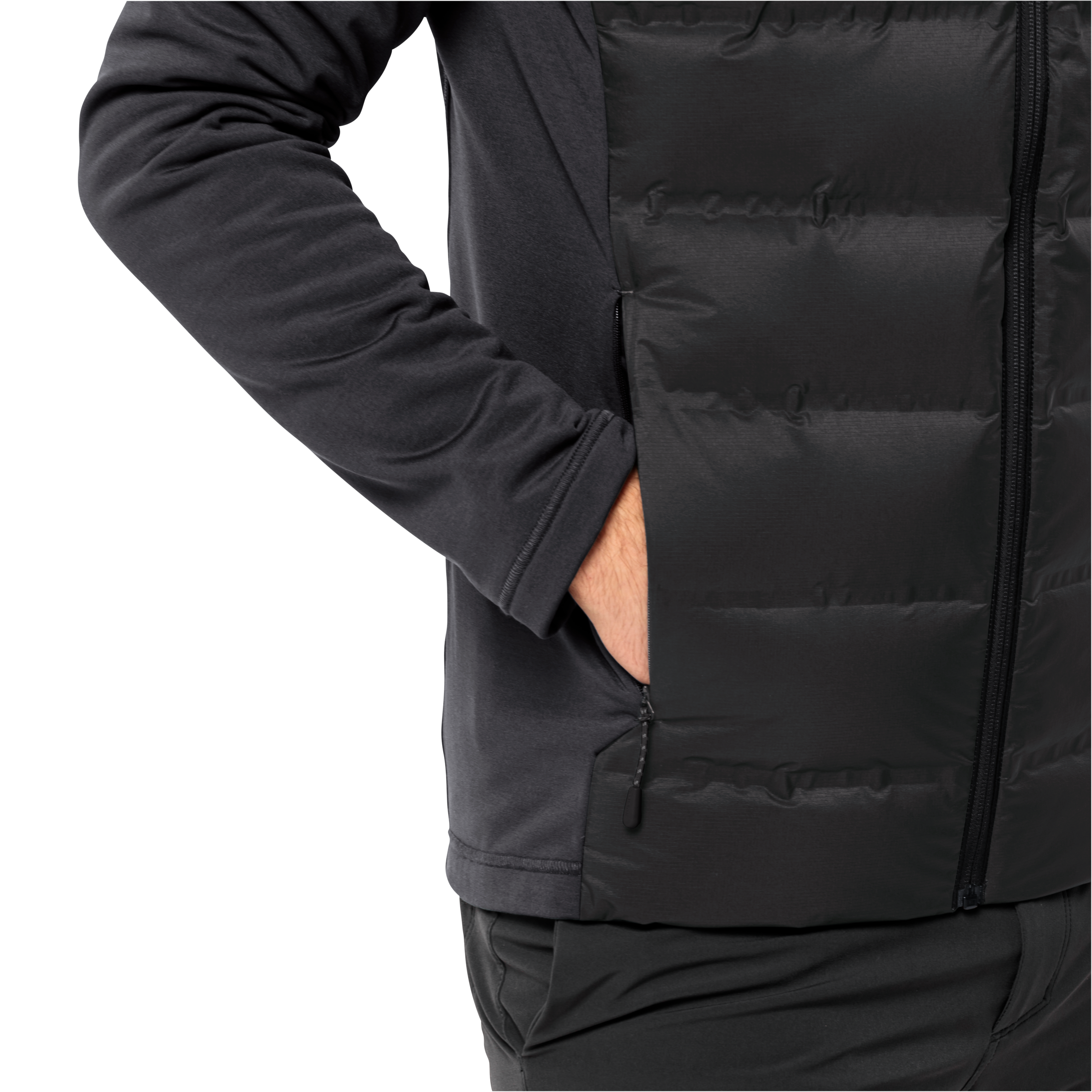 Jack Wolfskin Fleecejacke »TASMAN DOWN HYBRID M«, mit Kapuze, wärmende Hybrid-Kapuzenjacke für jeden Trail