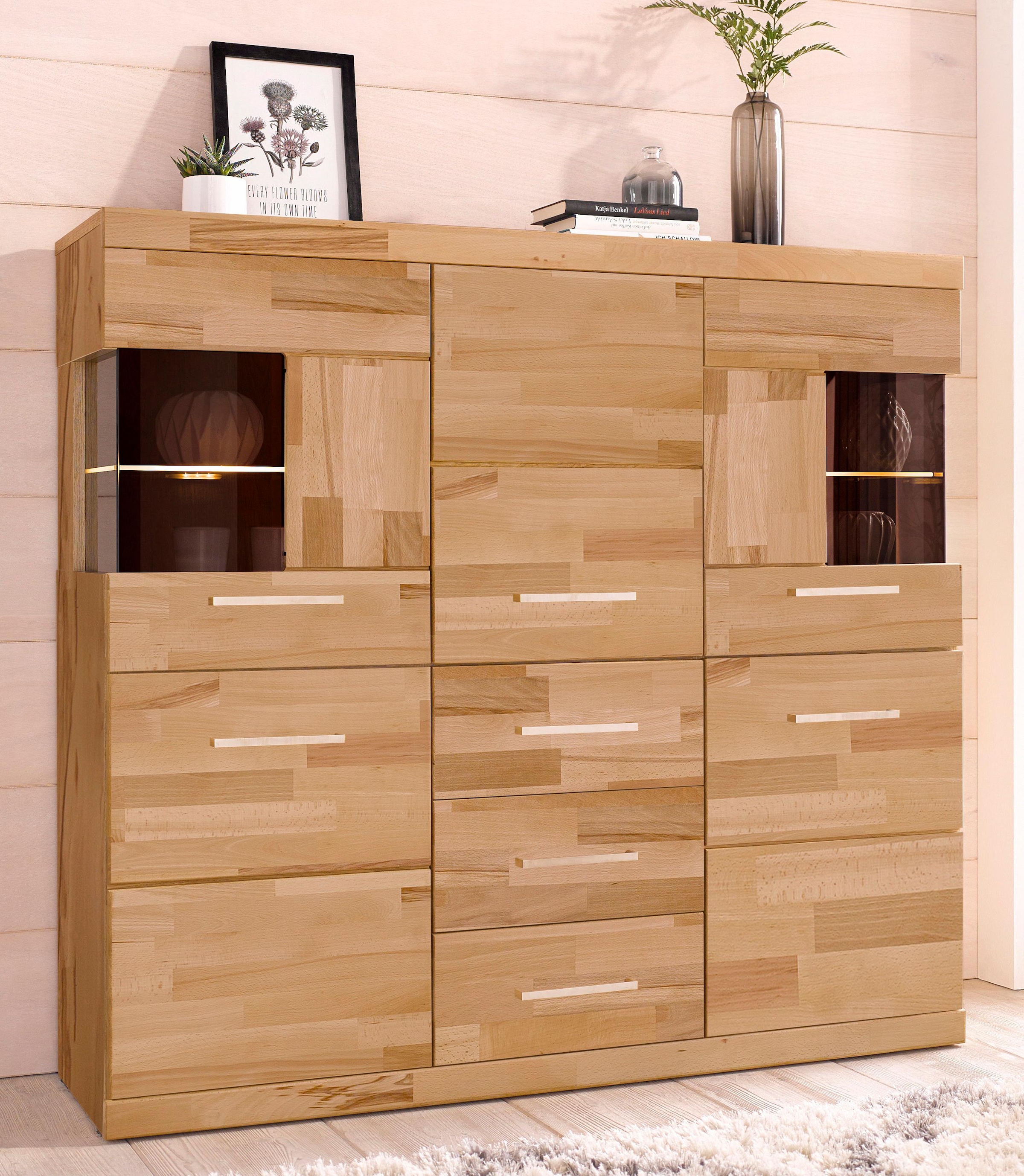 Woltra Highboard »Ribe«, Breite 125 cm mit 2 Glastüren online bestellen |  Jelmoli-Versand