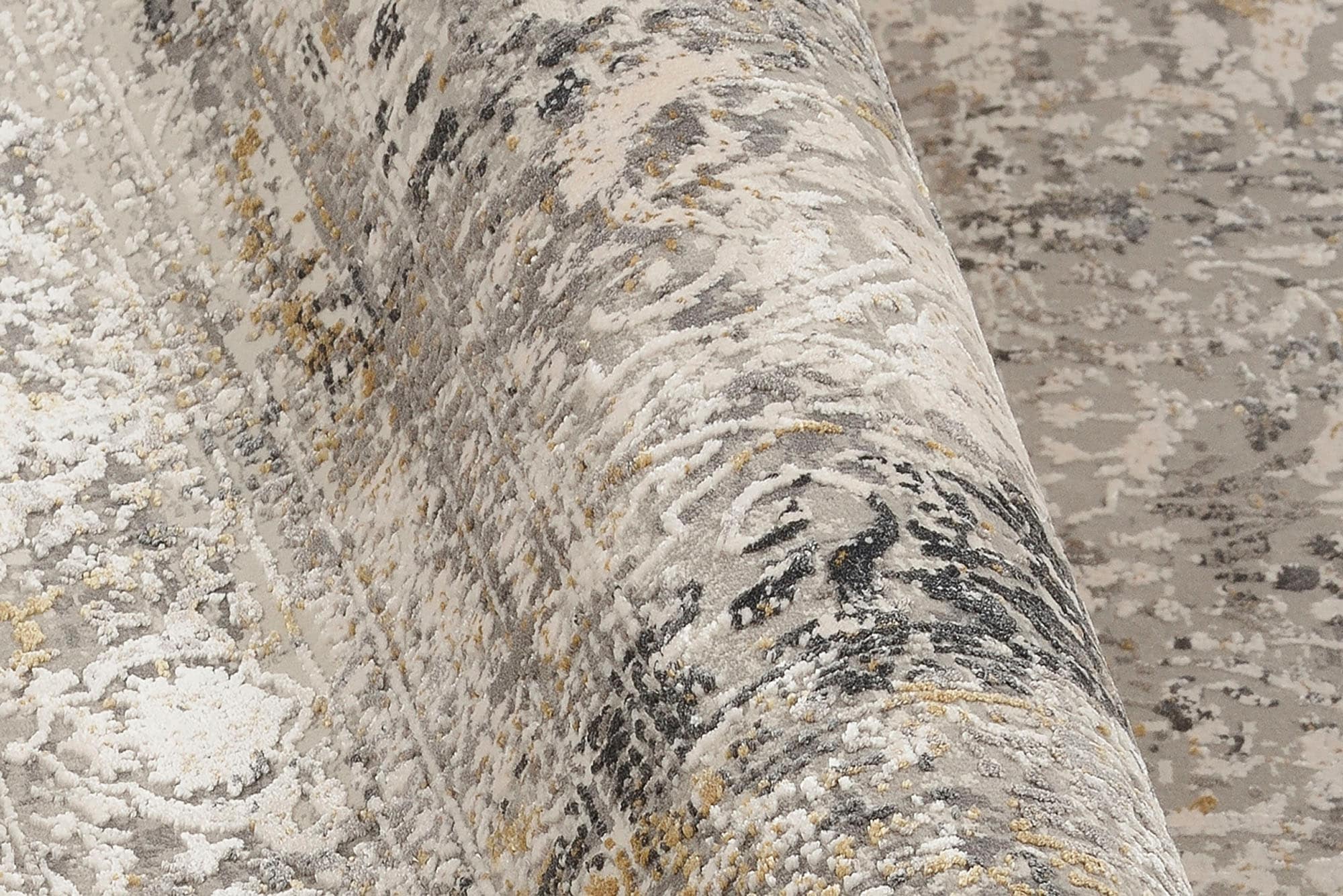 OCI DIE TEPPICHMARKE Teppich »BESTSELLER CAVA«, rechteckig, 8 mm Höhe, Glanz Viskose, mit Fransen, Hoch Tief Struktur, Vintage, Wohnzimmer