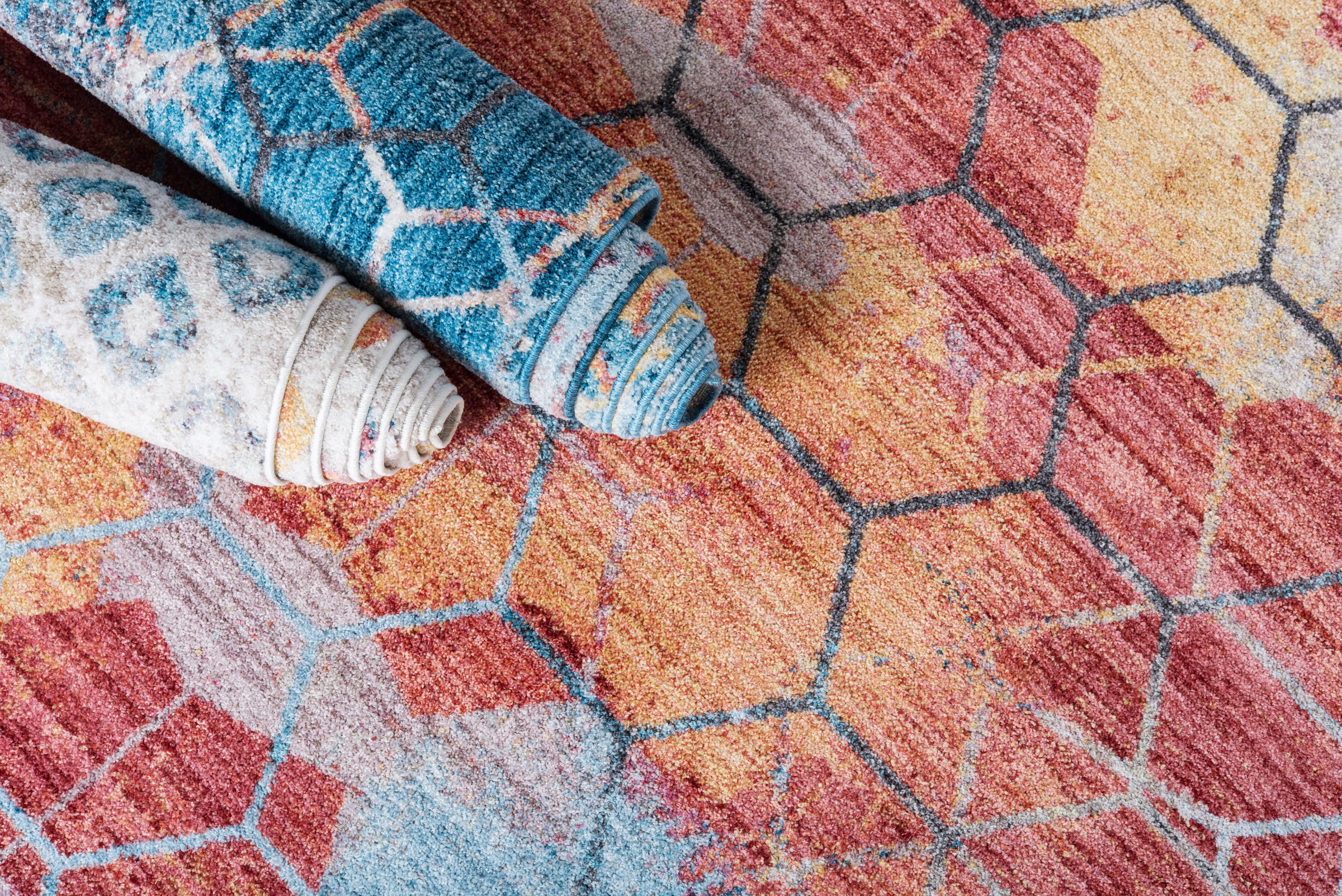 Myflair Möbel & Accessoires Teppich »Coloured Lagerräumung«, rechteckig, 8 mm Höhe, Kurzflor, gewebt, modernes Design, buntes Rauten Muster