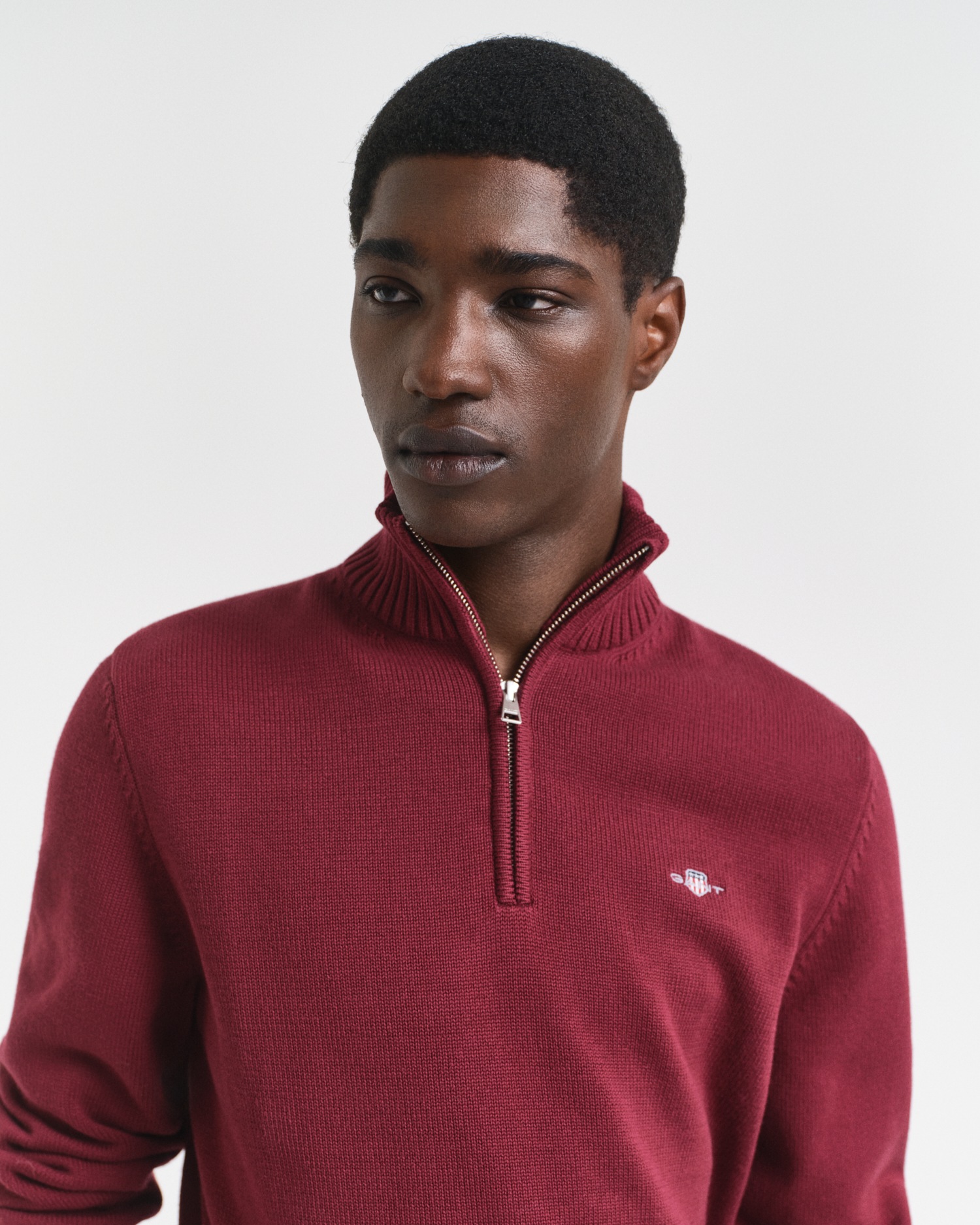 Gant Troyer »CASUAL COTTON HALF ZIP«, mit grafischer Logostickerei auf der Brust