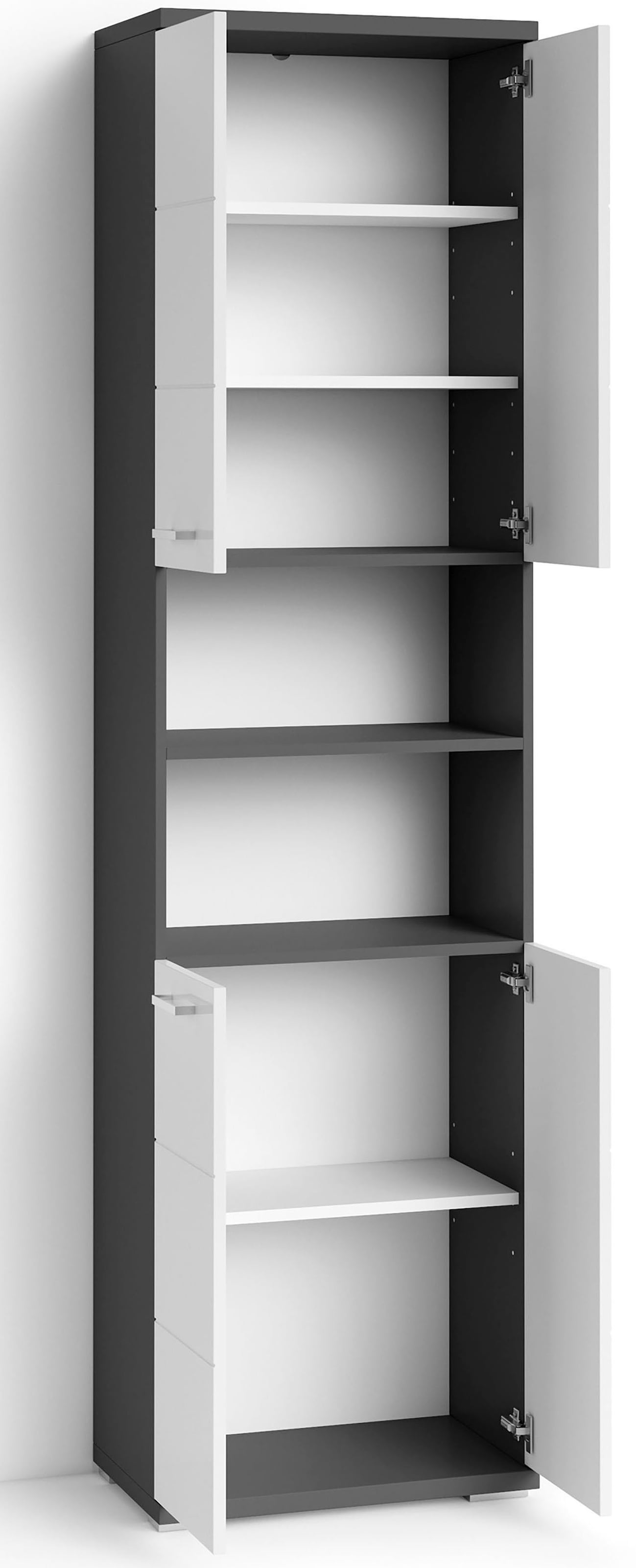 byLIVING Hochschrank »Nebraska«, Breite 50 cm, Badezimmerschrank mit Metallgriffen, viel Stauraum