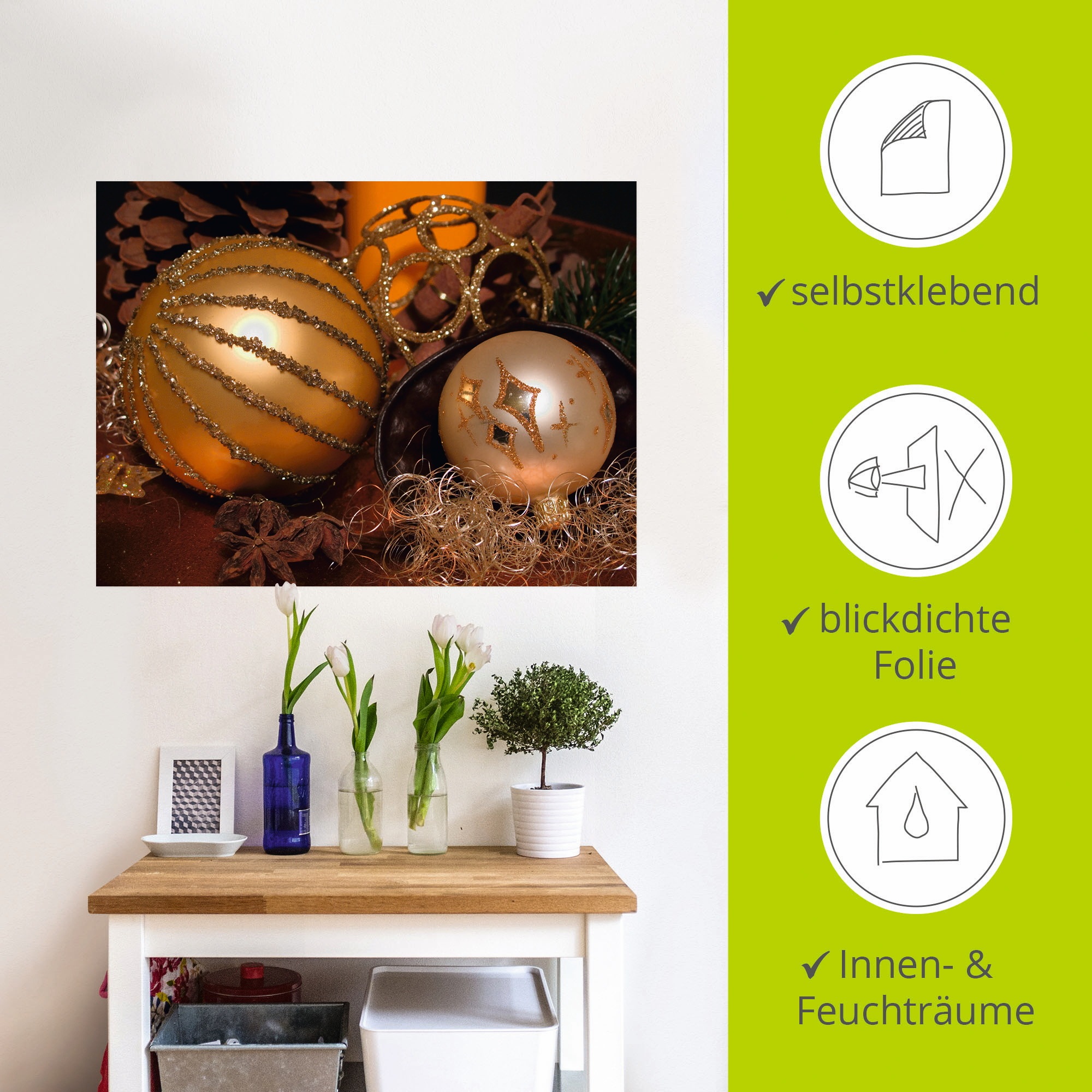 Artland Wandbild »Weihnachtsgesteck«, Weihnachten, (1 St.), als Poster, Wandaufkleber in verschied. Grössen