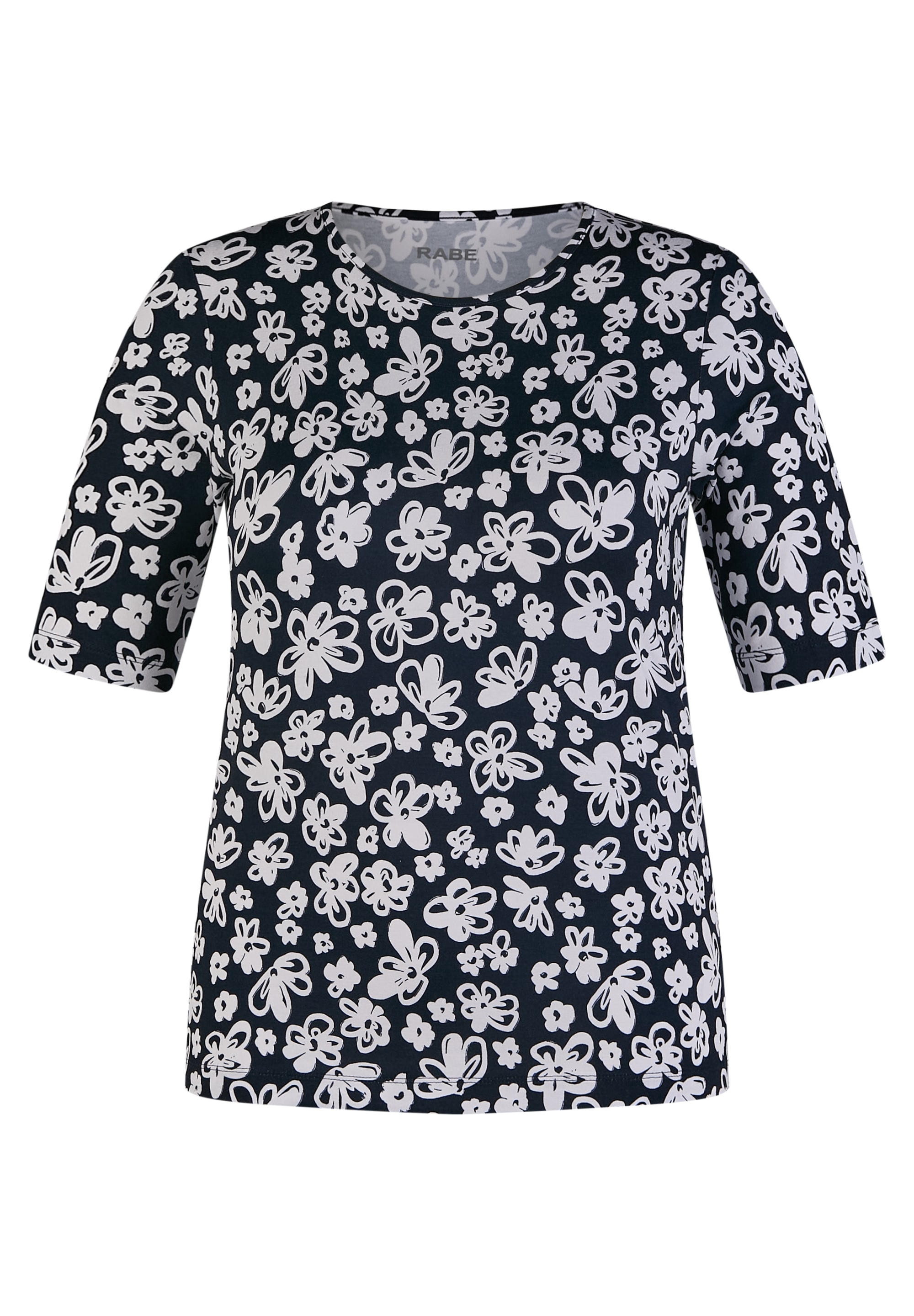 Rabe Rundhalsshirt, mit floralem Muster
