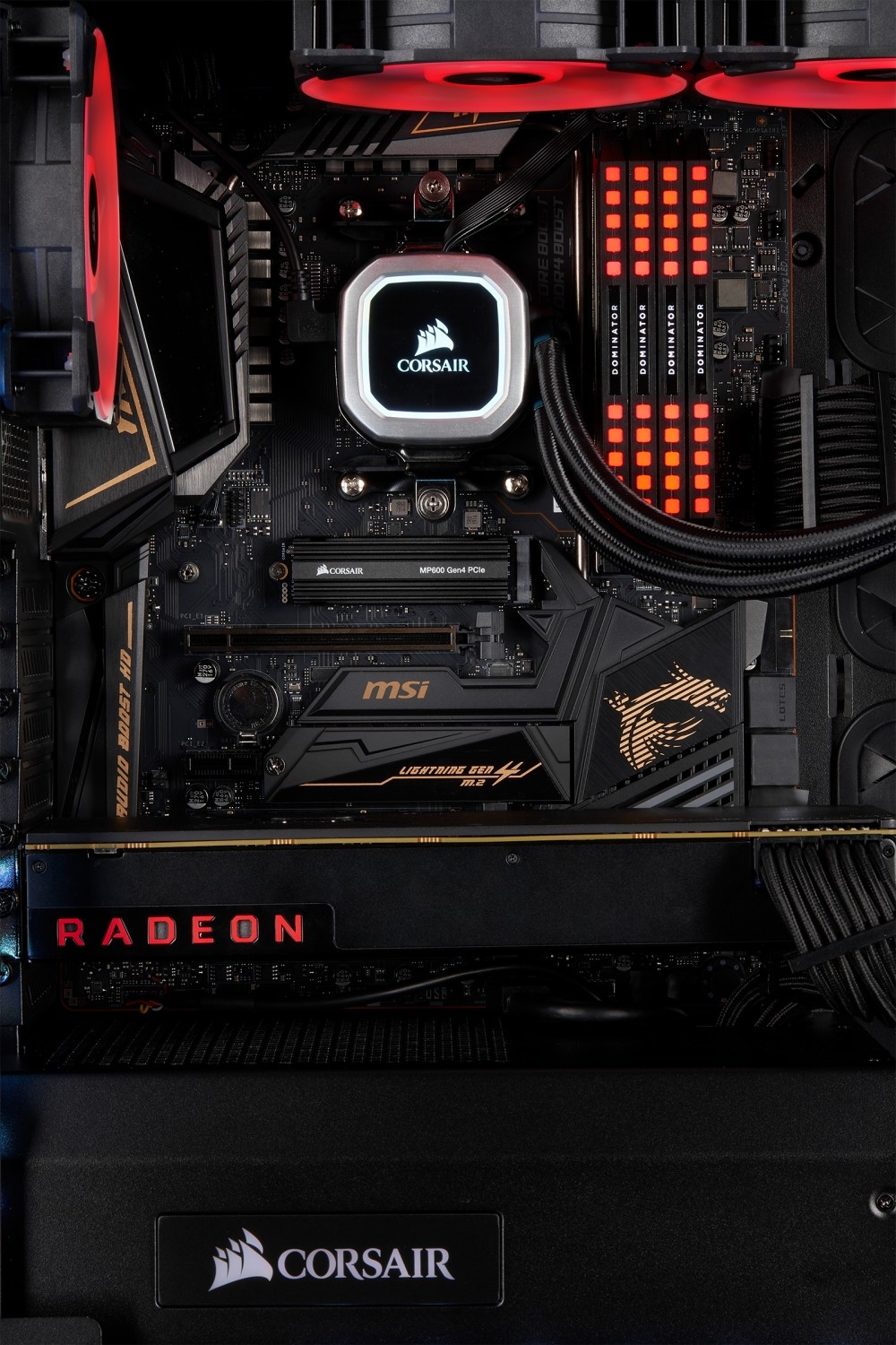 Corsair interne SSD »Force Series MP600 1TB NVMe PCIe Gen4 x4M.2 SSD«, Anschluss M.2 PCIe 4.0, M.2-Kühlkörper