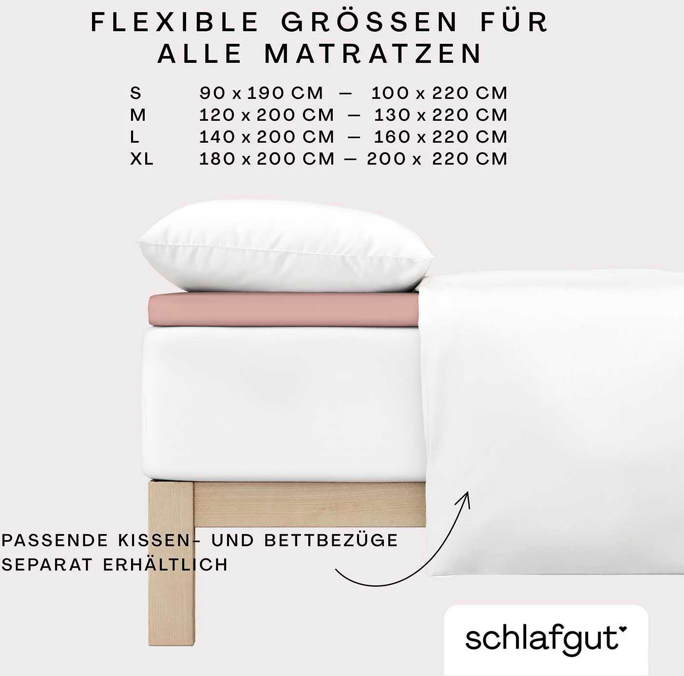 Schlafgut Spannbettlaken »PURE TOPPER in Gr. 90x200, 140x200 oder 180x200 cm, Laken für Topper«, aus 100% Bio-Baumwolle, für Matratzen bis 10 cm Höhe, Bettlaken