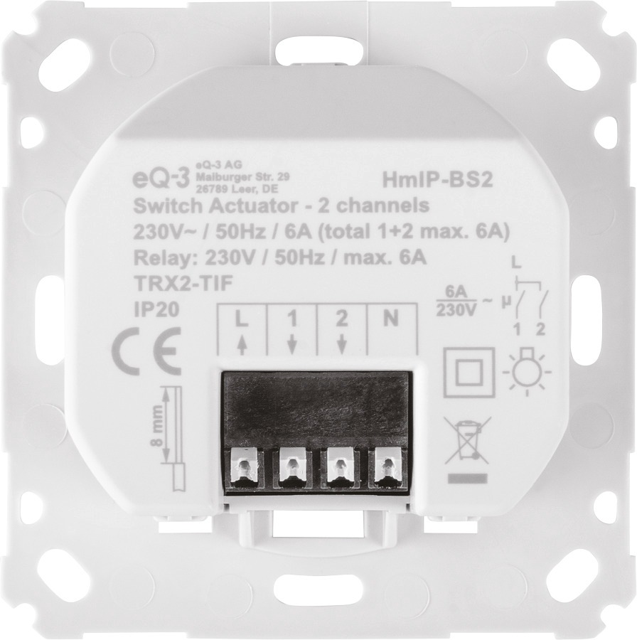 Homematic IP Smart-Home-Zubehör »Schaltaktor für Markenschalter – 2-fach«