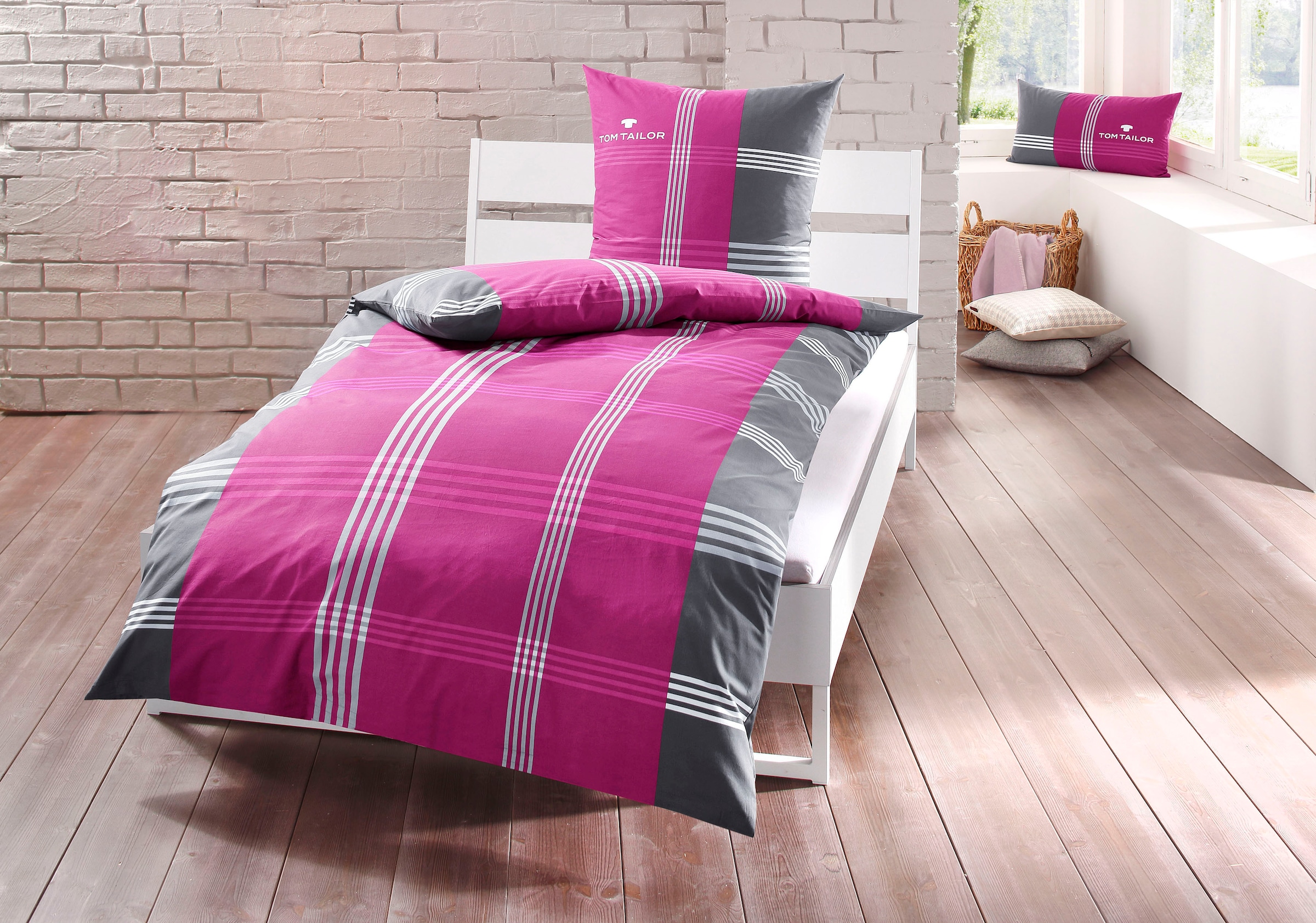 TOM TAILOR HOME Bettwäsche »Ole in Gr. 135x200 oder 155x220 cm«, karierte Bettwäsche aus Baumwolle, mit Reissverschluss