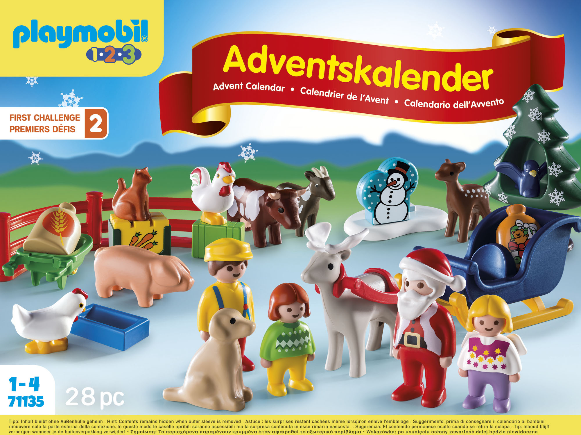 Playmobil® Spielzeug-Adventskalender »Spielbausteine, Weihnacht Bauernhof (71135), 1.2.3.«, ab 12 Monaten