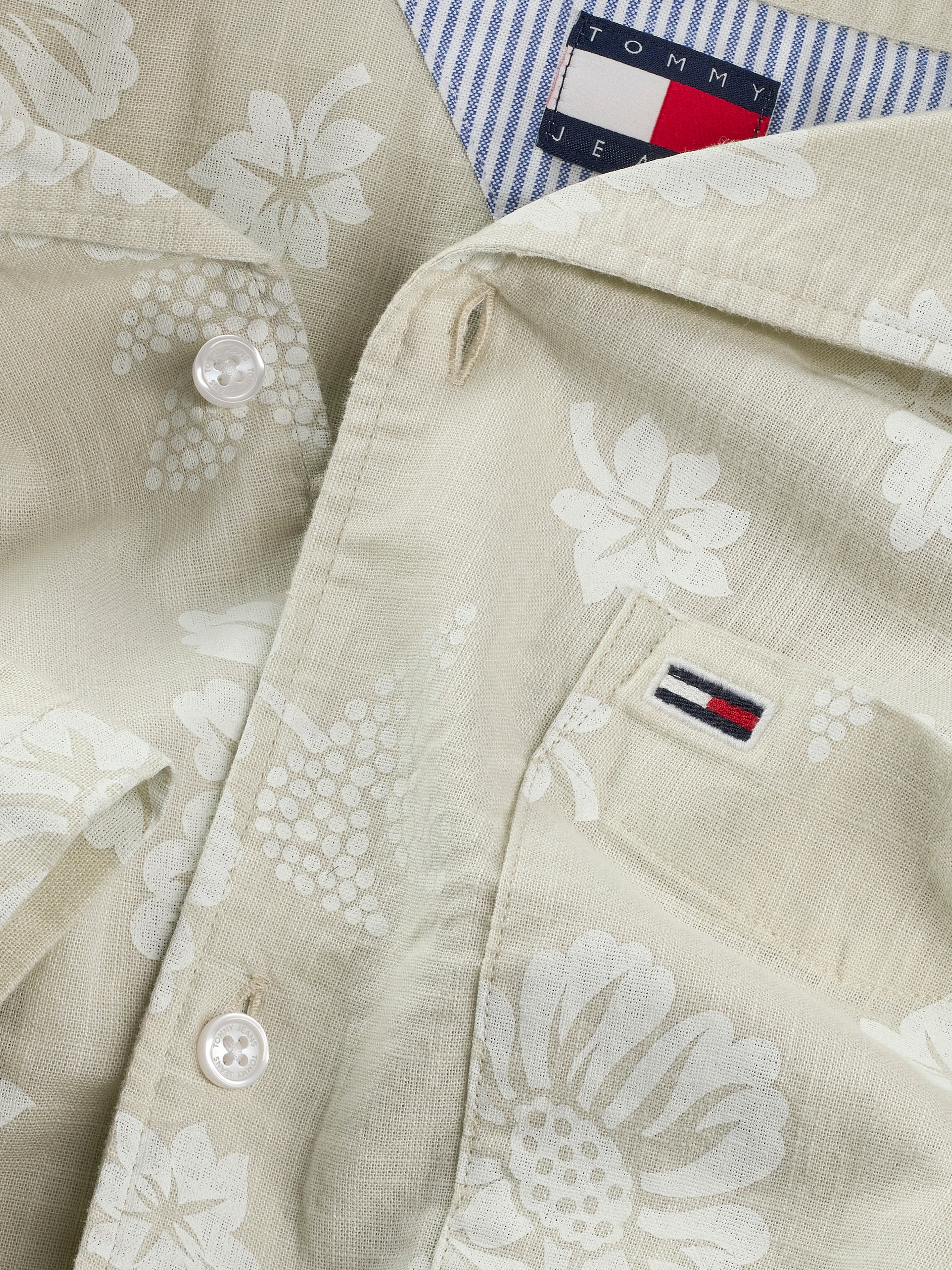 Tommy Jeans Kurzarmhemd »TJM REG SLUB AOP SS SHIRT EXT«