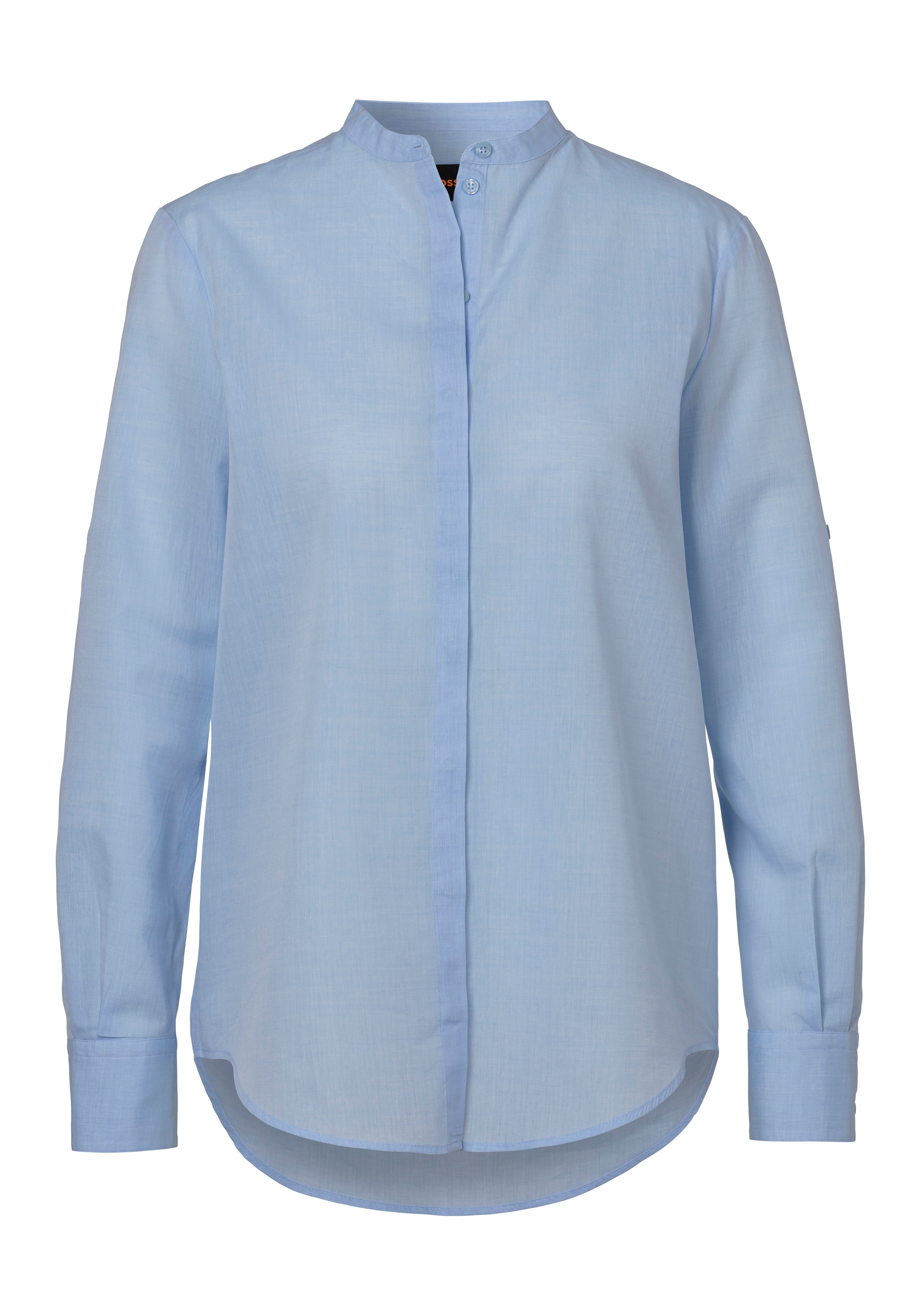 BOSS ORANGE Klassische Bluse »C_Befelize_21« Chambray Qualität, Stehkragen