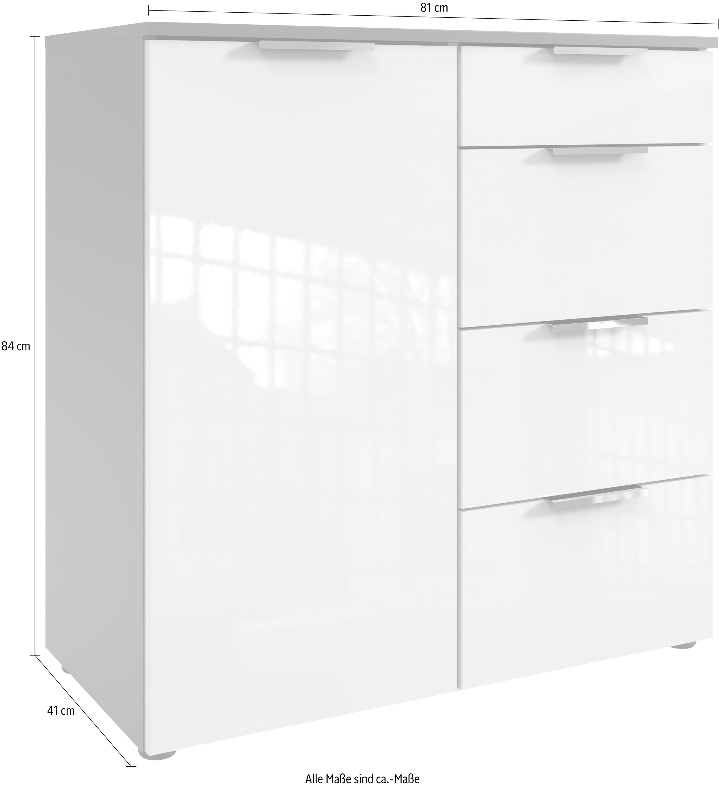 Wimex Kombikommode »level36 D by fresh to go«, Fronten lackiert Hochglanz, soft-close Funktion, 81cm breit