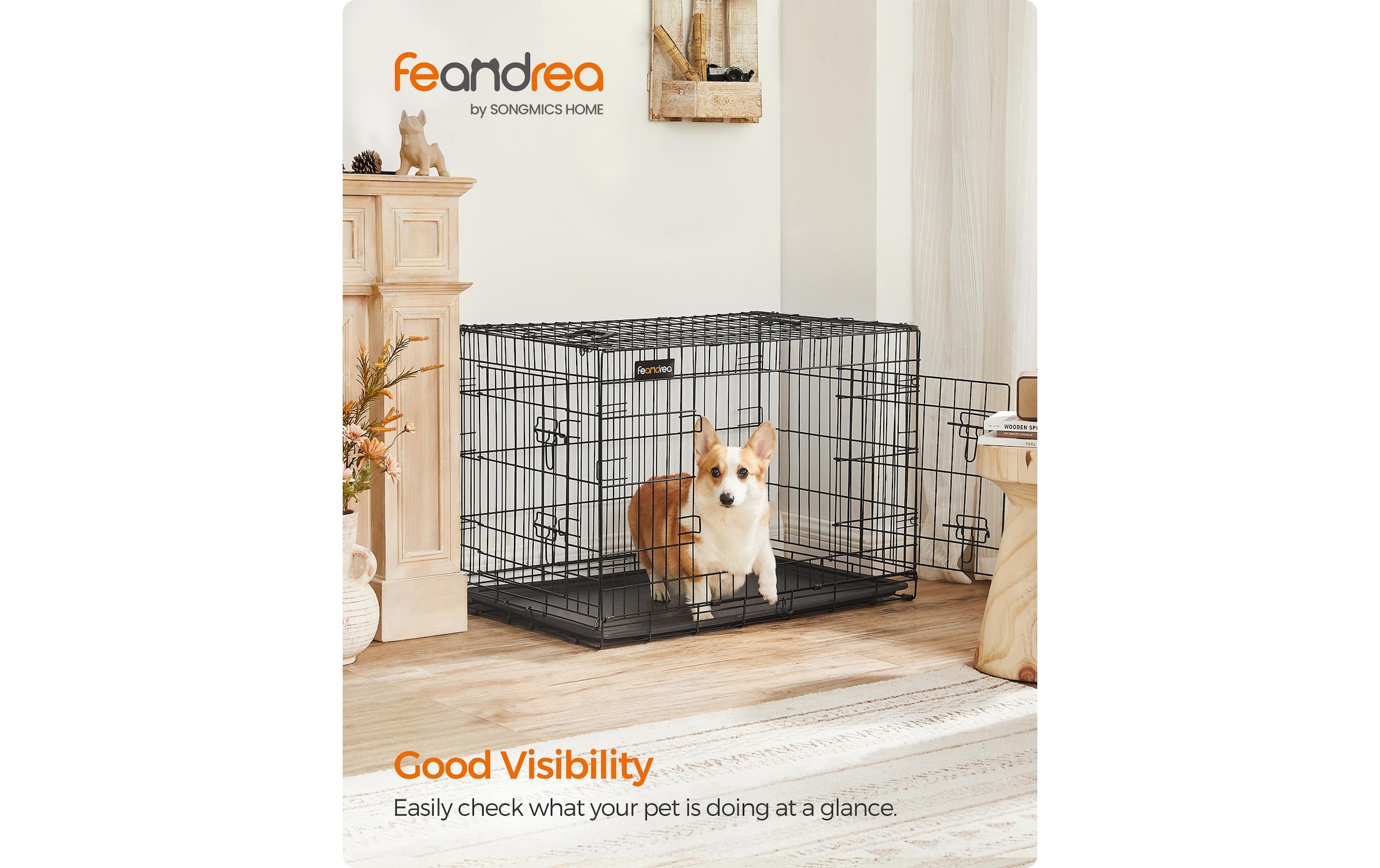 FEANDREA Tiertransportbox »XL mit 2 Türen, 92.5 x 57.5 x 64 cm, Schwarz«