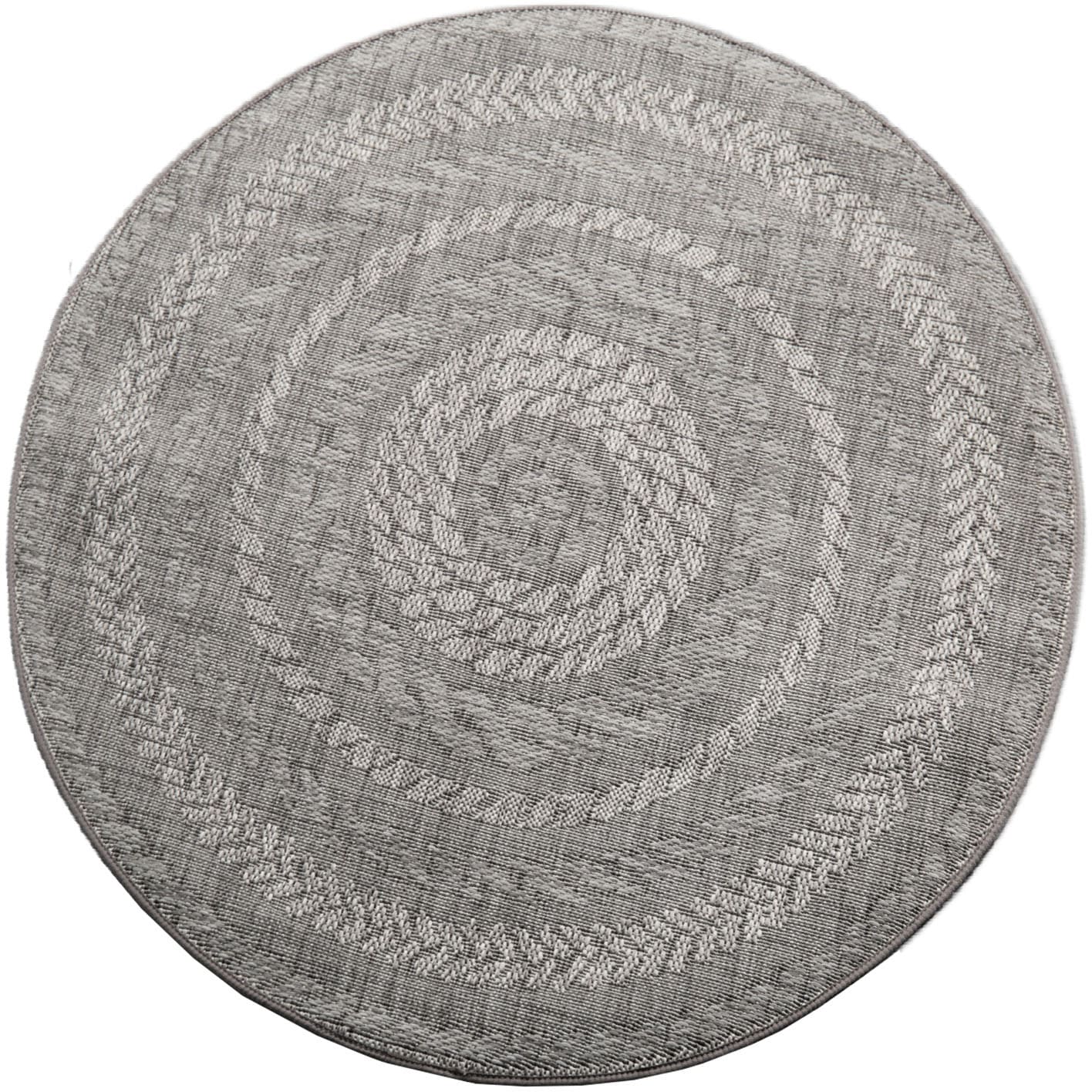 Paco Home Teppich »Malmedy 490«, rund, 4 mm Höhe, Flachgewebe, melierte Sisal-Optik, In- und Outdoor geeignet