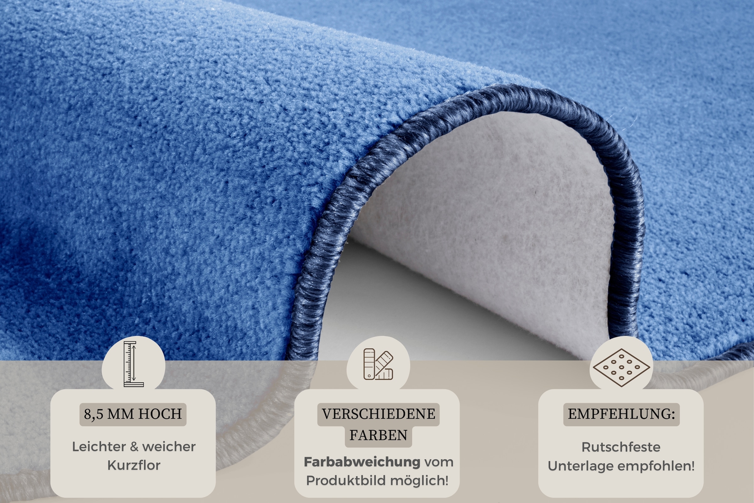 HANSE Home Teppich »Shashi«, rund, Kurzflor, Unifarben, Teppich, Weich, Esszimmer, Kinderzimmer, Flur