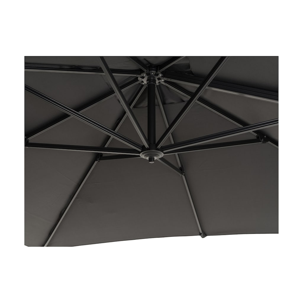 FURBER Sonnenschirm »300 x 300 cm, Aluminium, hängend, Grau«