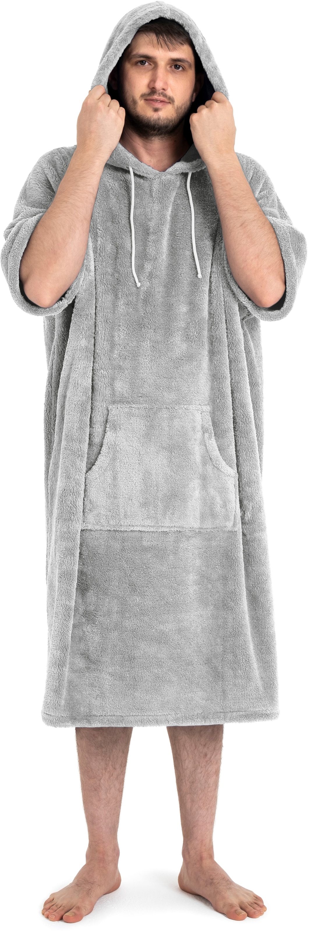 my home Badeponcho »Lillou, Surfponcho ideal für Sauna, Spa & im Urlaub«, (1 St.), weich und kuschelig, plüsch, Fleece, Unisex, für Damen und Herren