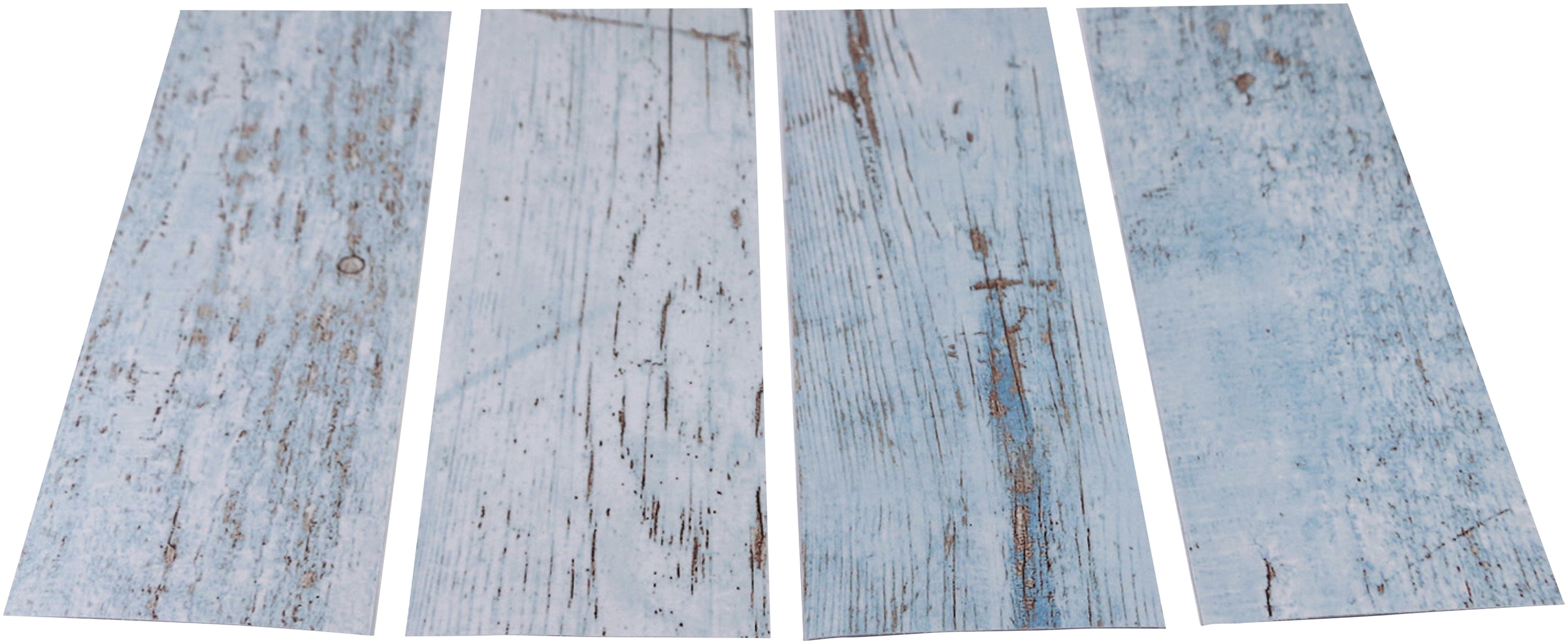 MySpotti Duscheinlage »Klebefliese stepon Wood Light Blue«, (Set, 4 tlg.), antirutsch
