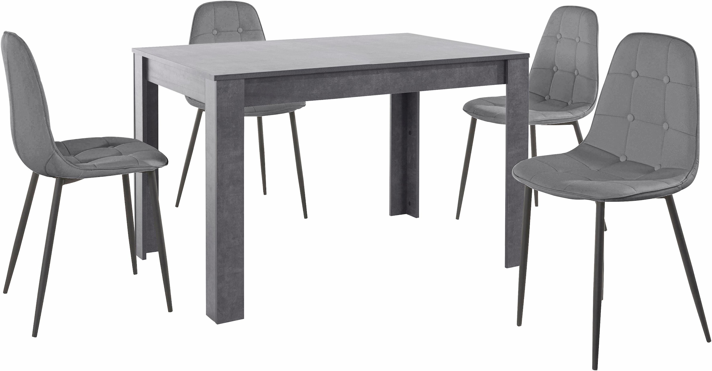 INOSIGN Essgruppe, (Set, 5 tlg.), mit Esstisch 120 cm breit