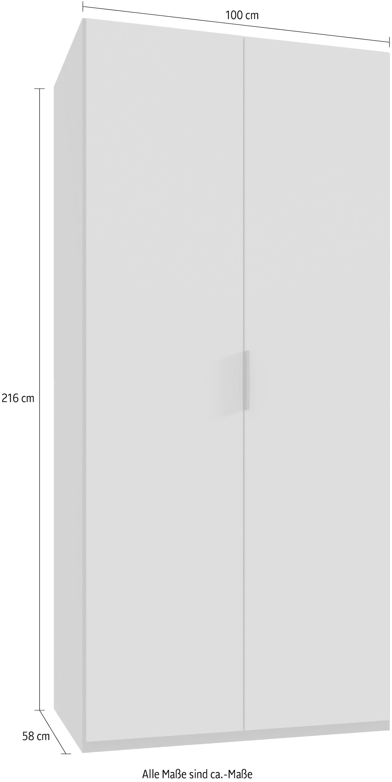 Wimex Kleiderschrank »Oxford by fresh to go, in 3 Breiten, Made in Germany«, (wahlweise mit oder ohne Spiegel), mit hochwertigen Falttüren für den perfekten Überblick