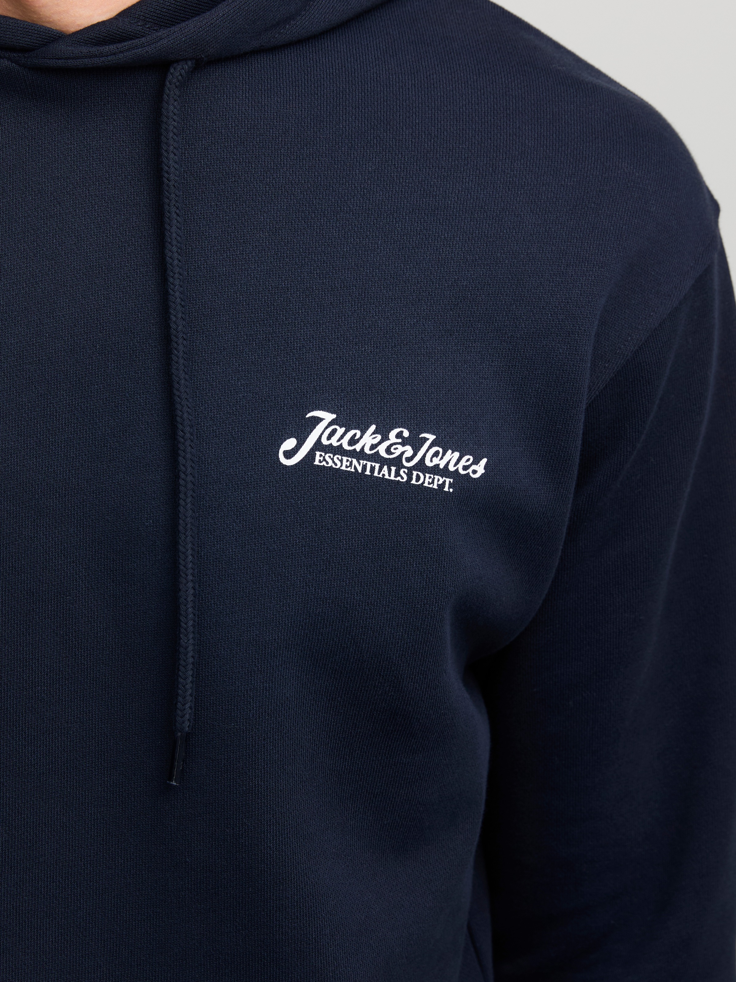 Jack & Jones Kapuzensweatshirt »JJBEAU – Sweater mit Logodruck, Slim Fit und Baumwolle«, unifarben, modisch, slim fit, angeraute Sweatware, Kapuze
