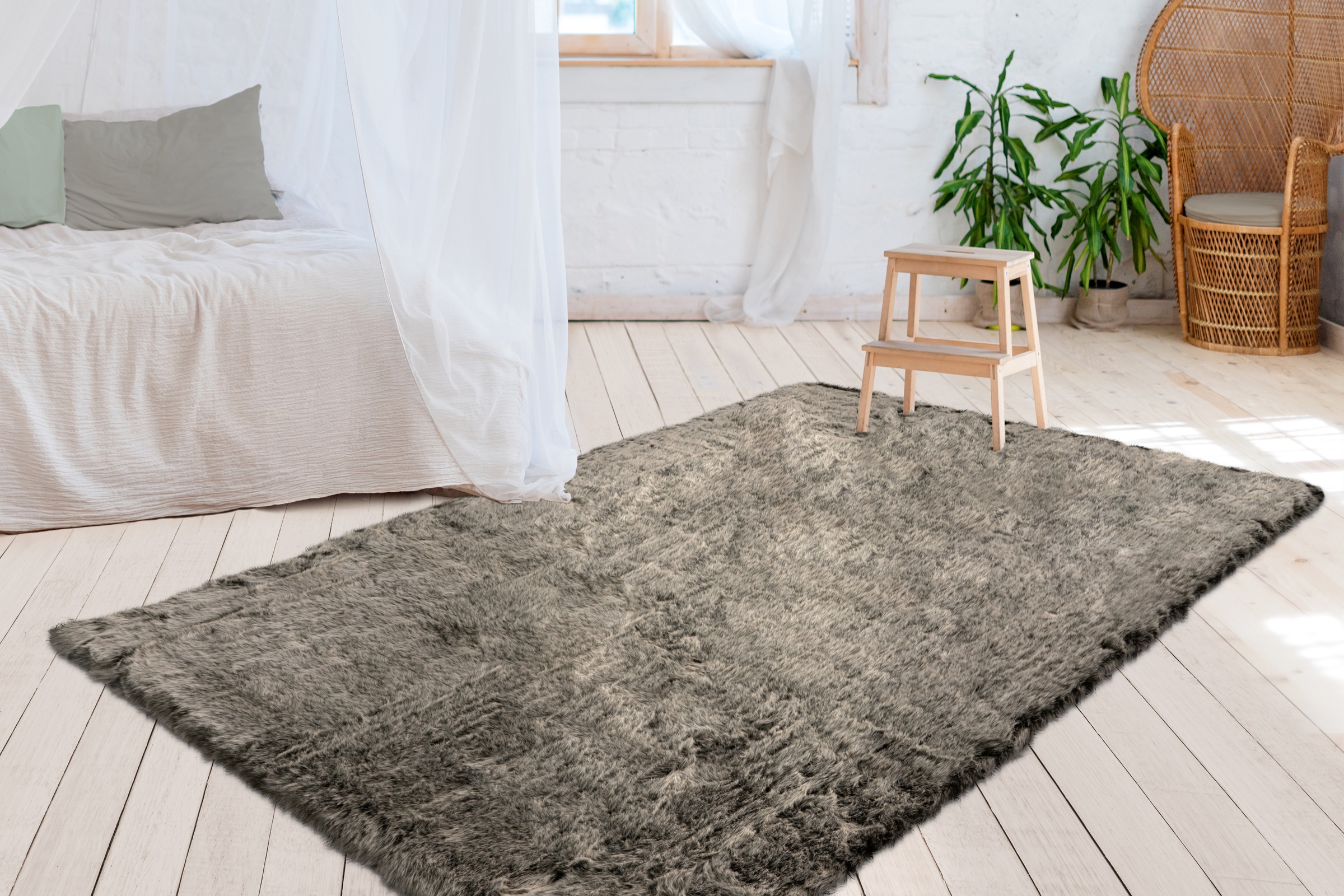 Tapis Imitation Fourrure à Poils Longs "Tender" Vert 160 x 230 cm