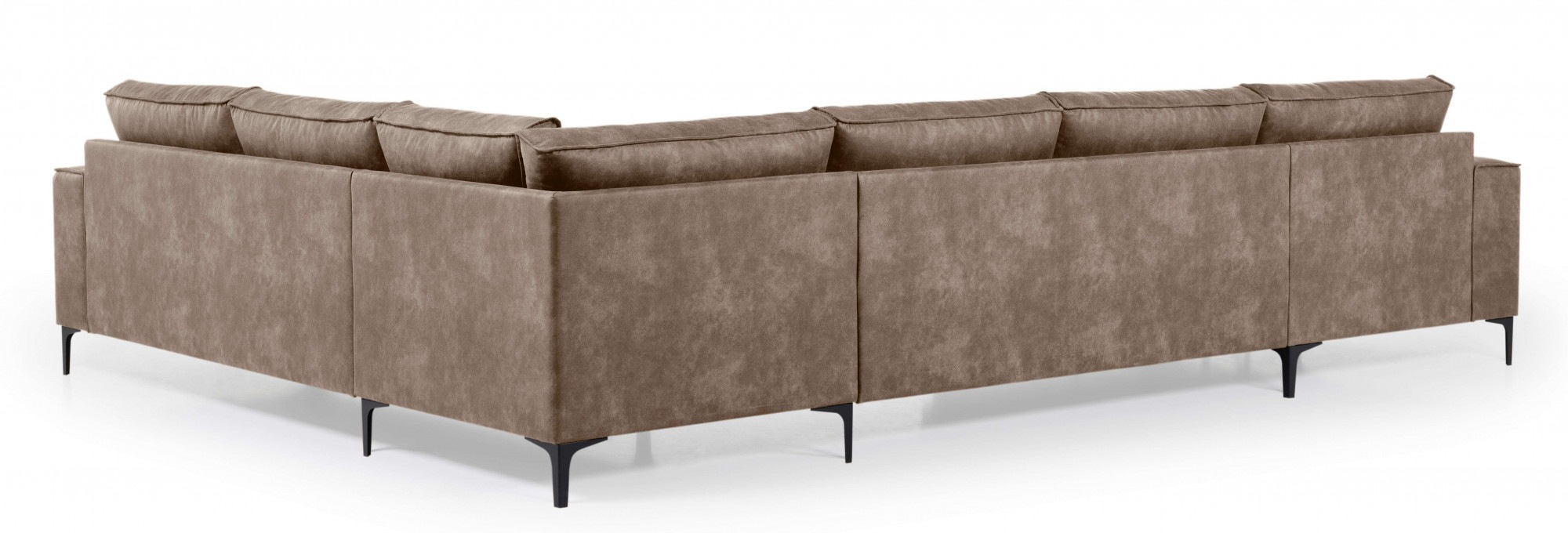 Places of Style Wohnlandschaft »XXL Sofa Oland, Struktur, Flachgewebe, Luxus-Microfaser, Boucle«, U-Form, 342 cm, Wellenunterfederung, Skandi-Design, Metallfüsse