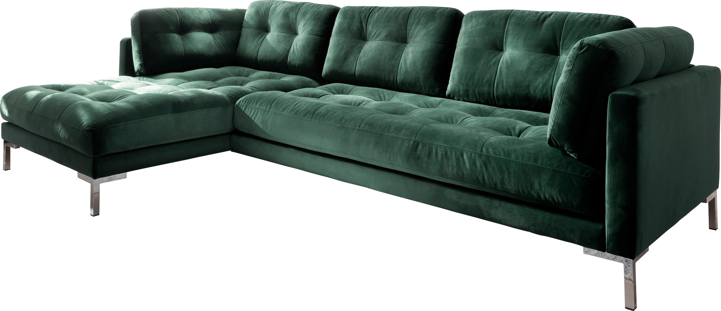Trends by HG Ecksofa »Landau L-Form«, in Cord-Stoff mit Metallfuss