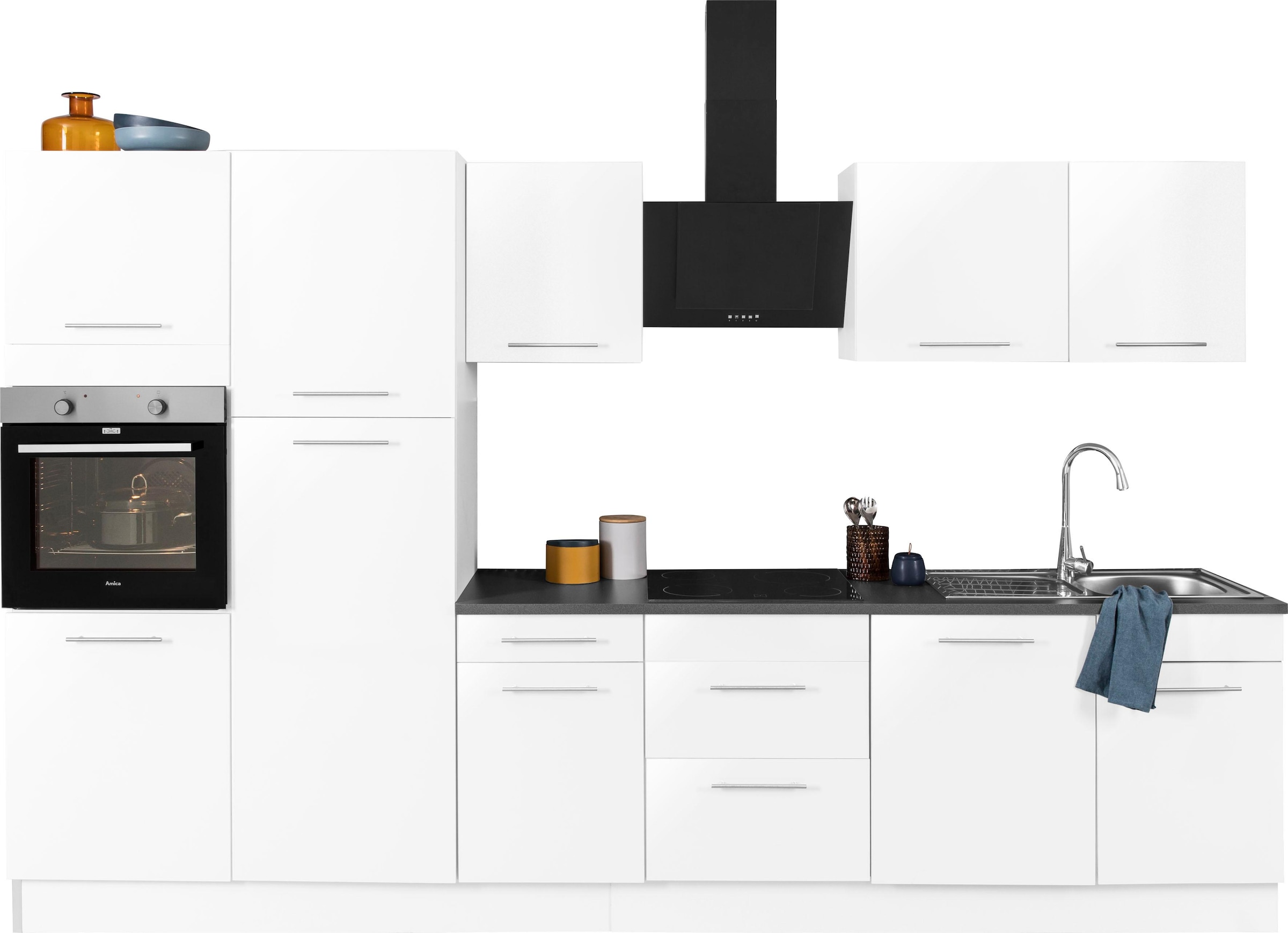 ❤ Jelmoli-Online Shop kaufen höhenverstellbare Küchen Füsse Soft-Close-Funktion, im Küchenzeile »Ela«, 340 wiho cm, Breite