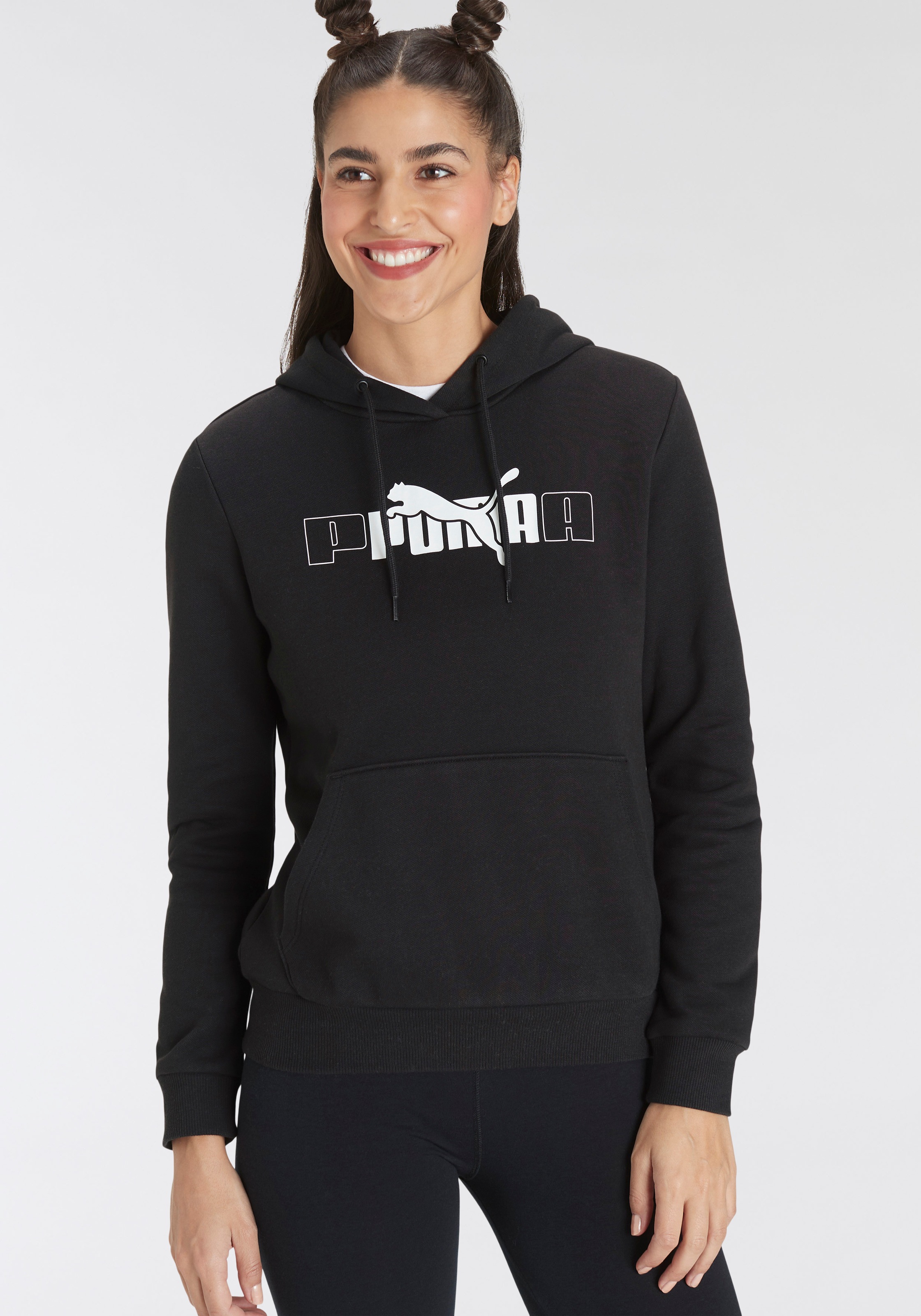 PUMA Kapuzensweatshirt »ESS+ LOGO LAB HOODIE FL«, mit Print-Applikationen, mit Kapuze und Kordelzug, Regular Fit