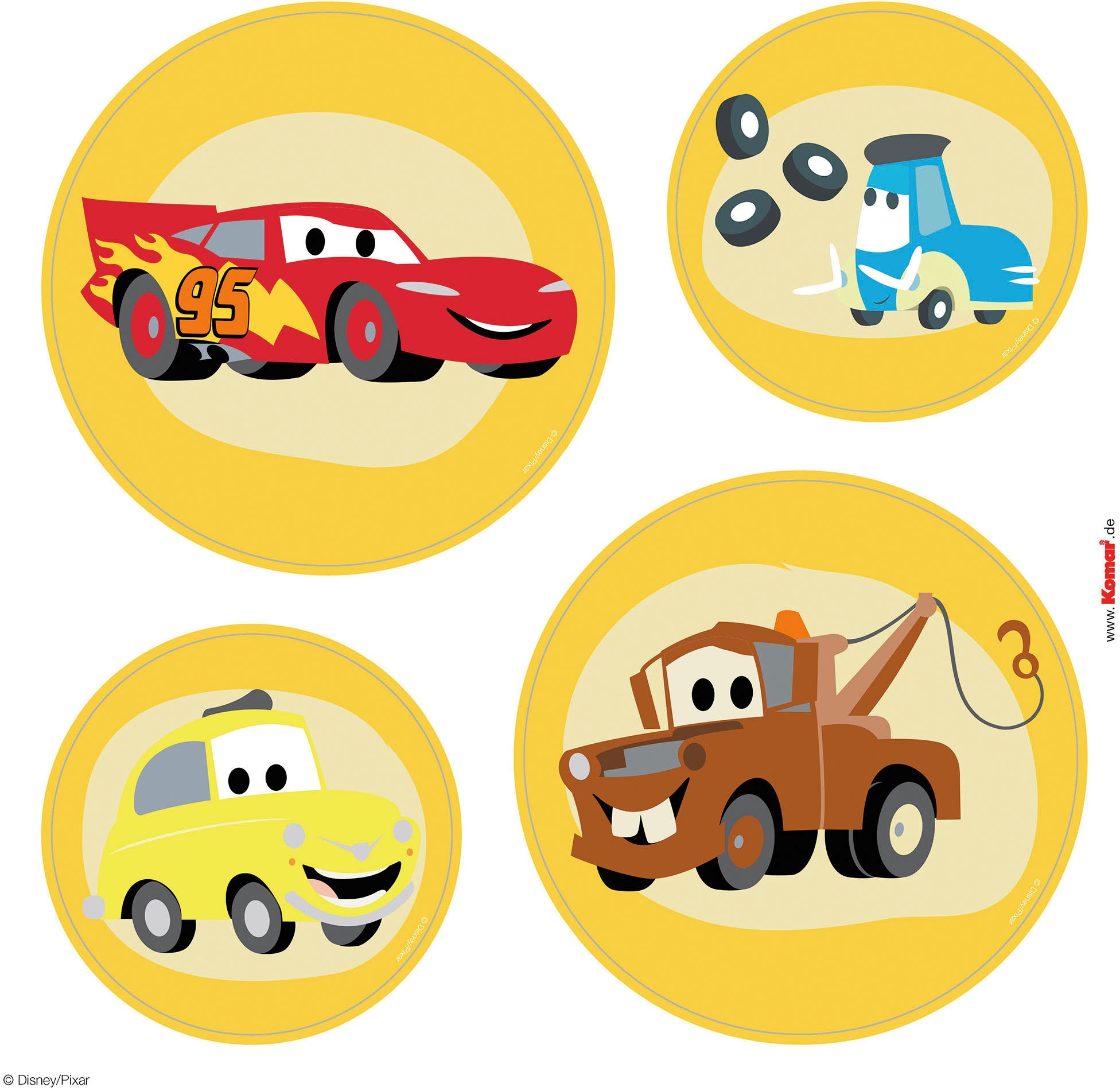 Komar Fensterbild »Fenstersticker - Cars Ka-Chow Bubbles - Grösse 30 x 30 cm, 2 Bogen«
