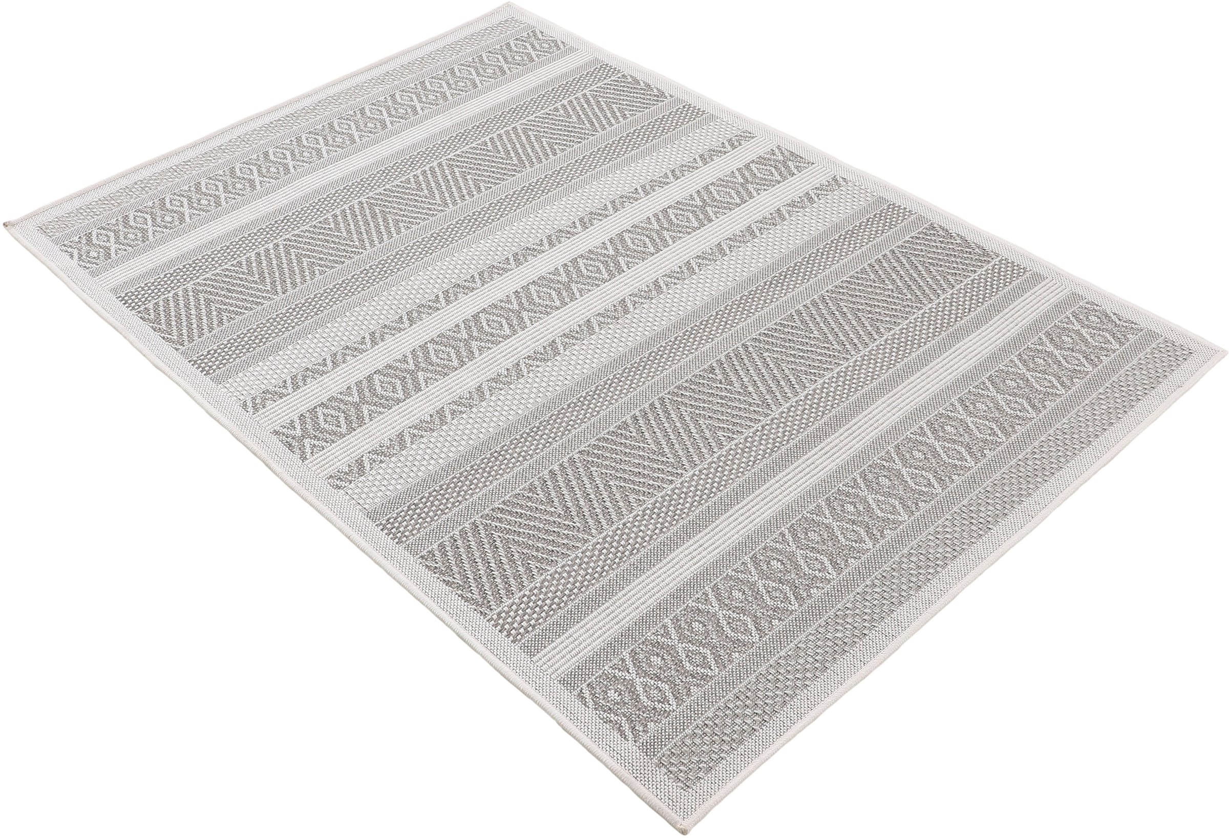carpetfine Teppich »Boho 101«, rechteckig, 4 mm Höhe, robustes Flachgewebe, Sisal Optik, UV-beständig, Aussenbereich