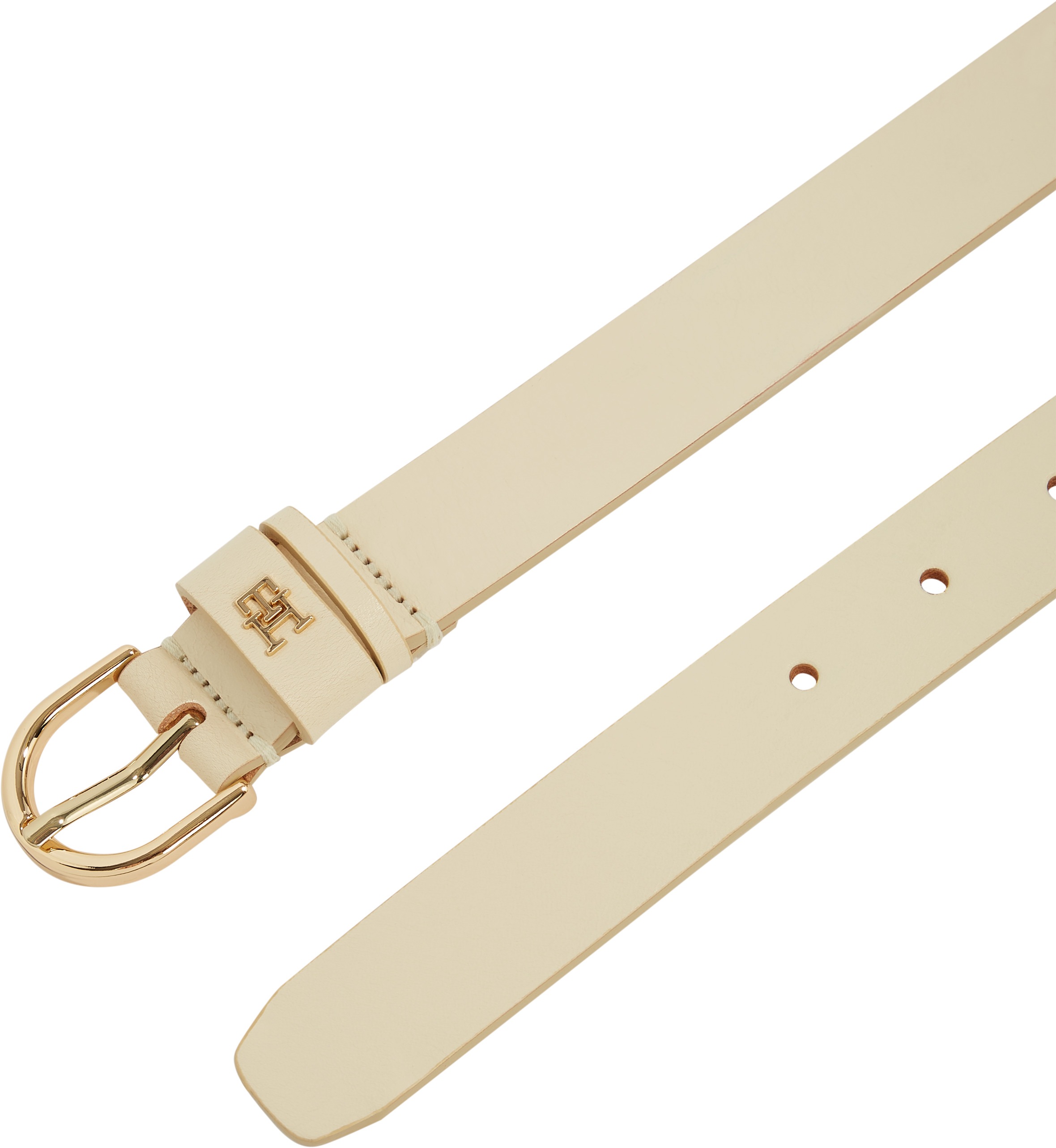 Tommy Hilfiger Ledergürtel »ESSENTIAL EFFORTLESS 2.5 GOLD«, Logoemblem, weiche Haptik, ovale Einfachdornschliesse